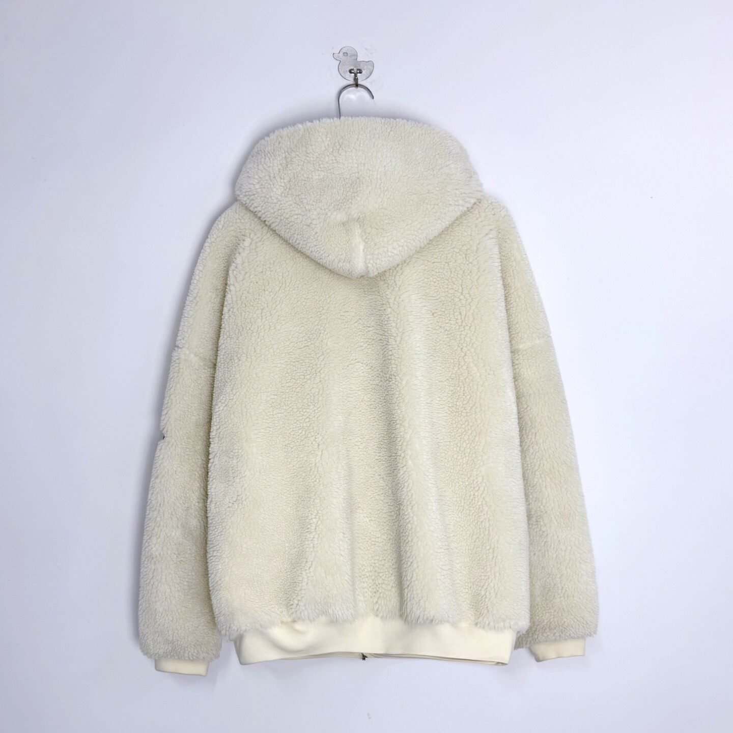 Balenciaga SS23 Cream Lamb Fur Jacket — front