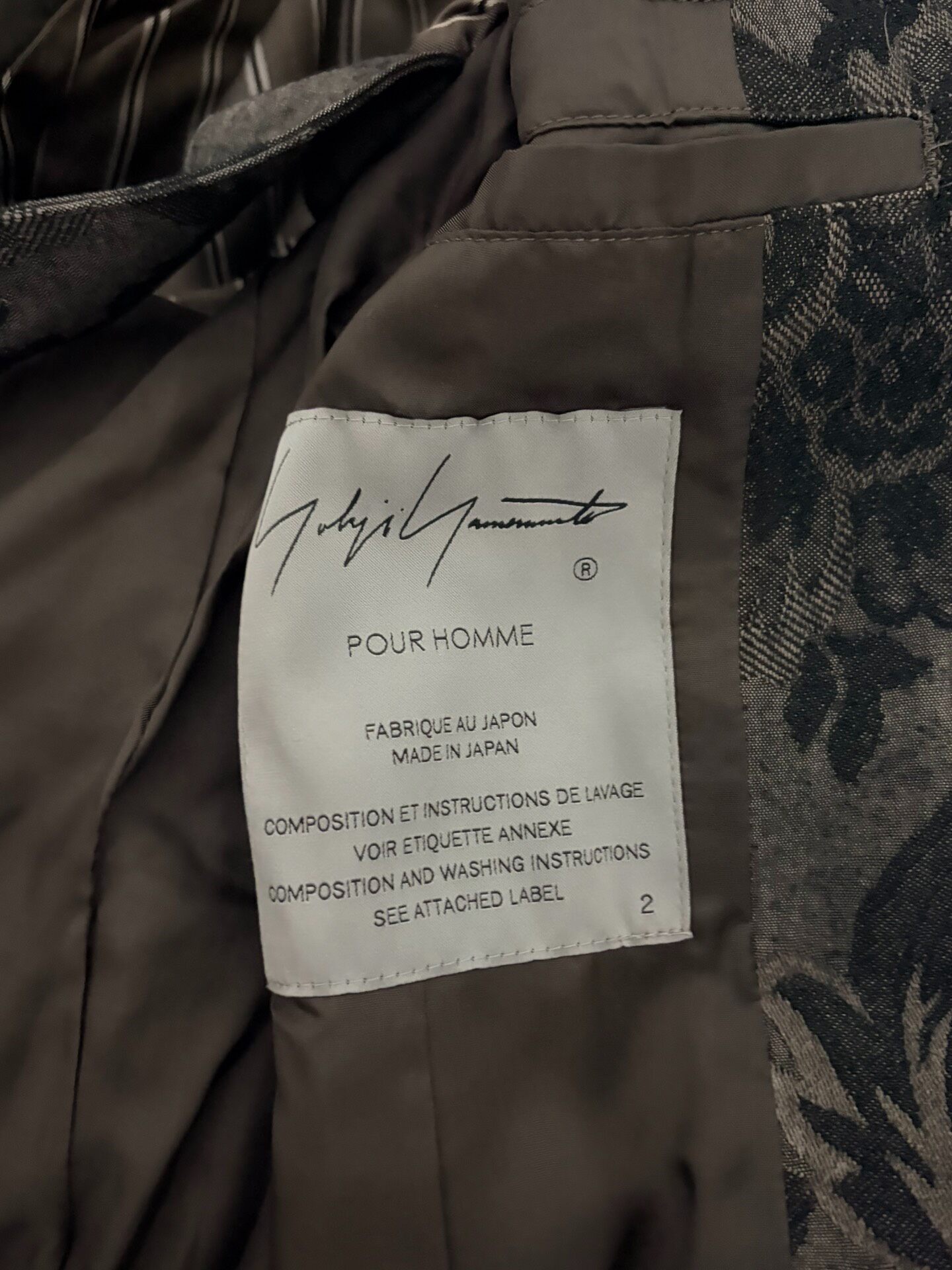 Yohji Yamamoto 24AW Rocky Portrait Coat — back