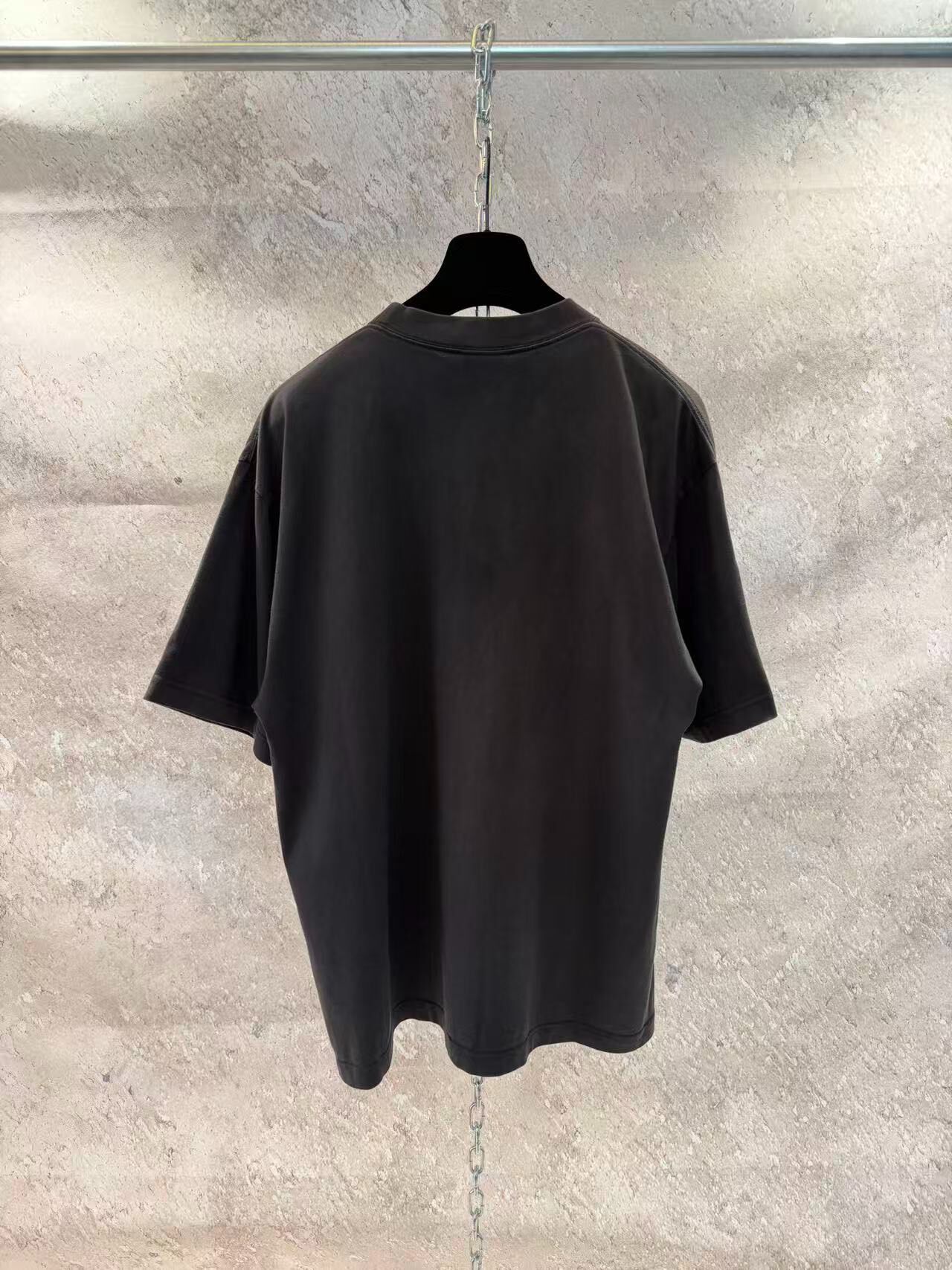 Balenciaga Black Blurred Logo Tee — detail