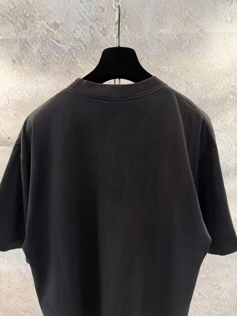 Balenciaga Black Blurred Logo Tee — back