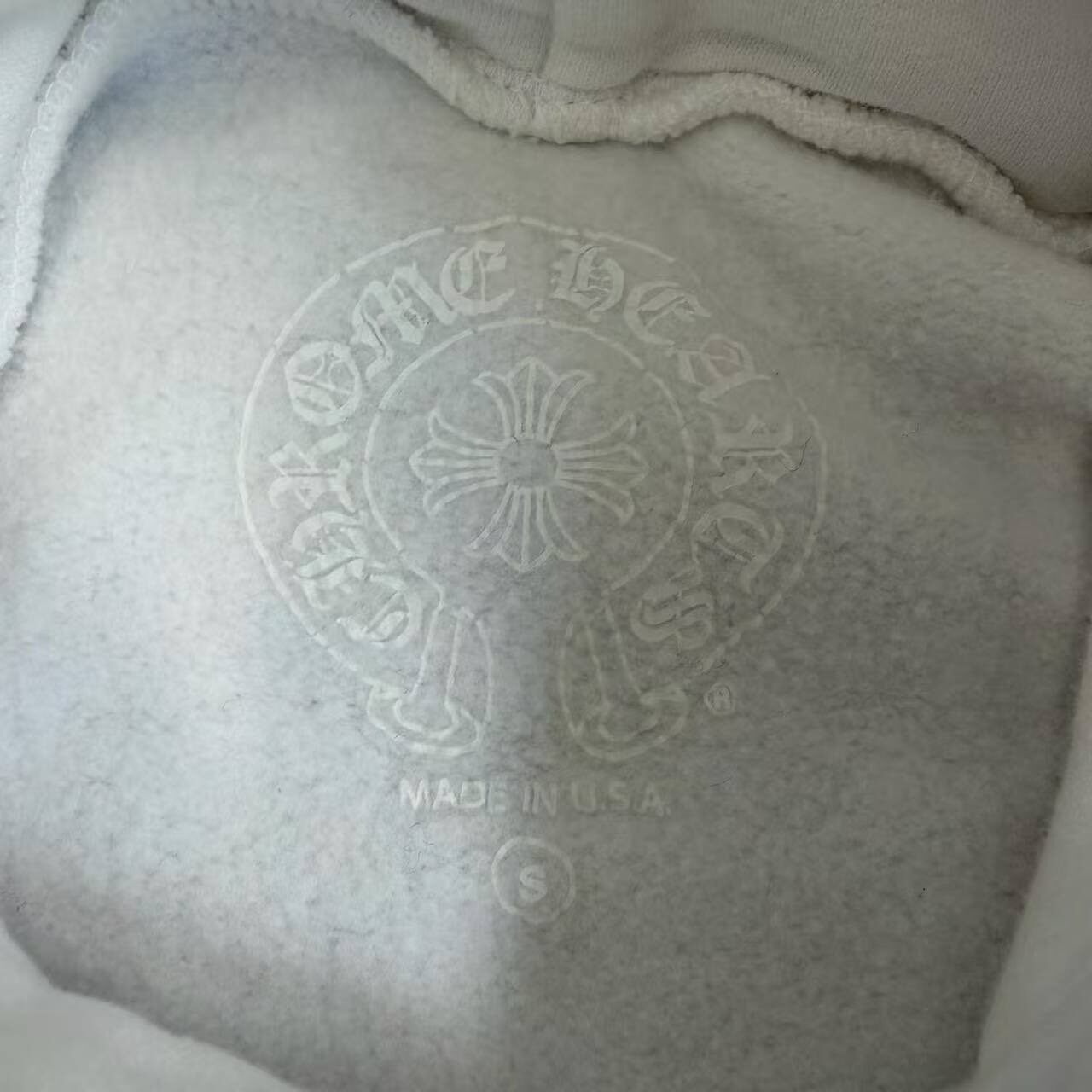 Chrome Hearts Gothic Text White Hoodie — detail