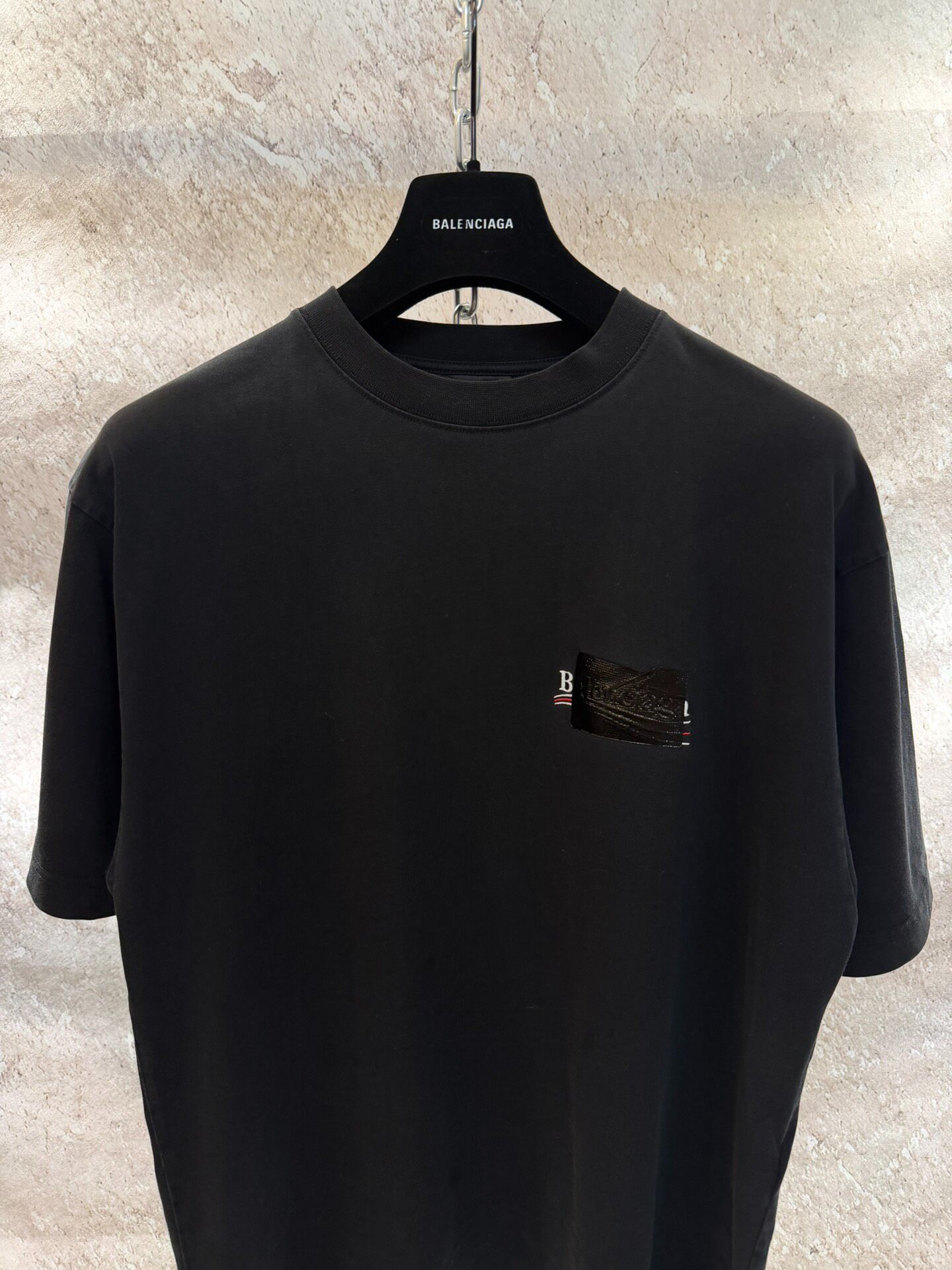 Balenciaga Black Short-Sleeve T-Shirt — front