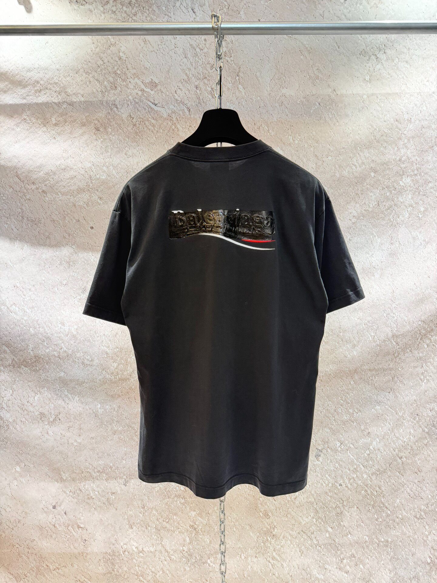 Balenciaga Black Short-Sleeve T-Shirt — detail