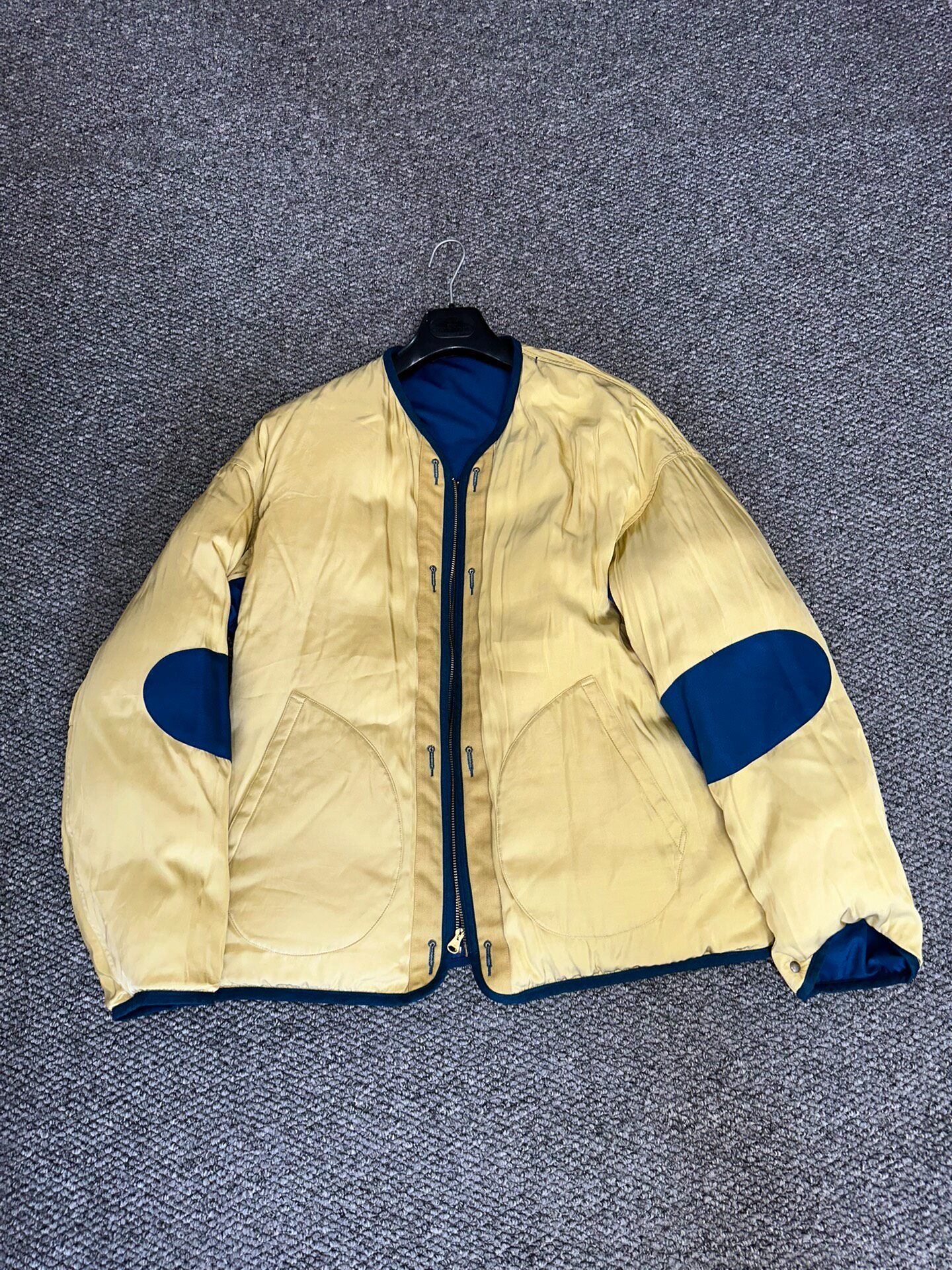 Reversible Visvim Iris Blue-Yellow Jacket — detail