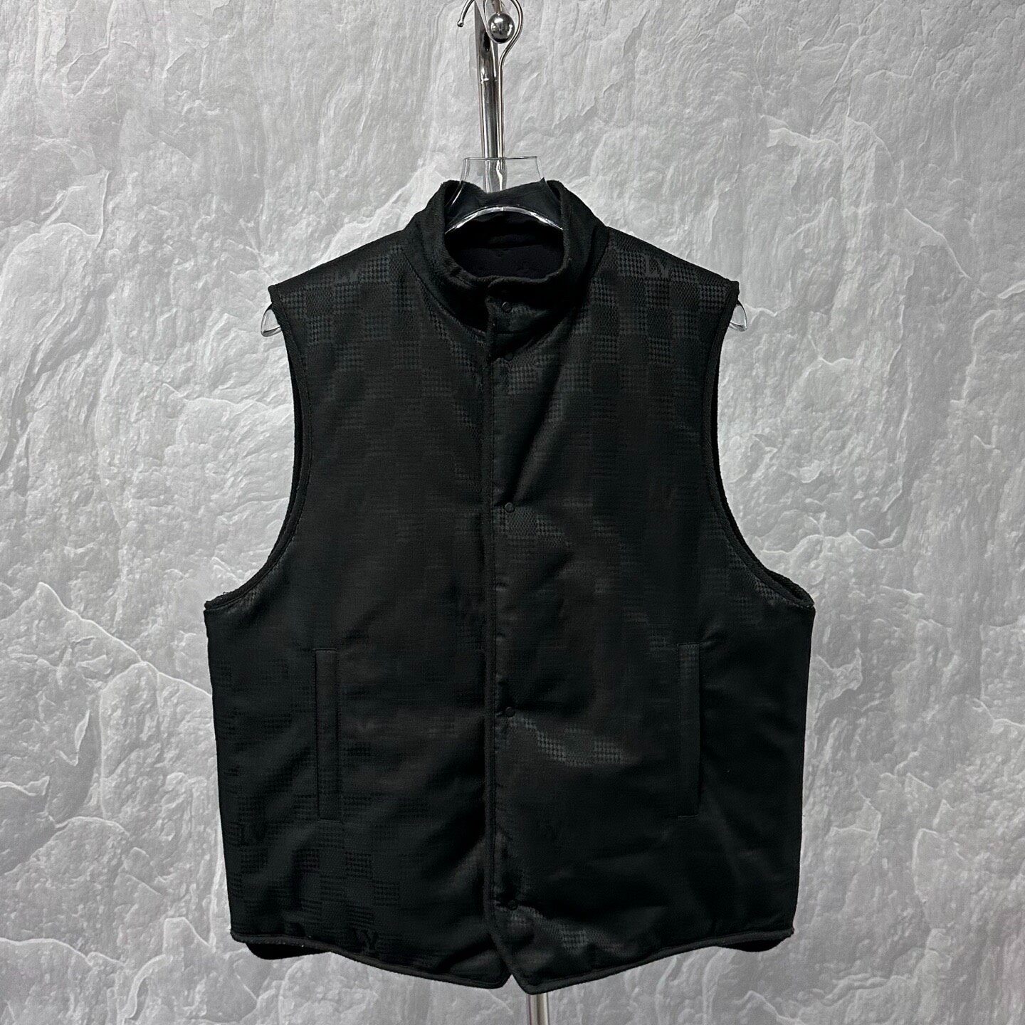 Louis Vuitton FW25 Checkered Double-sided Padded Vest — detail