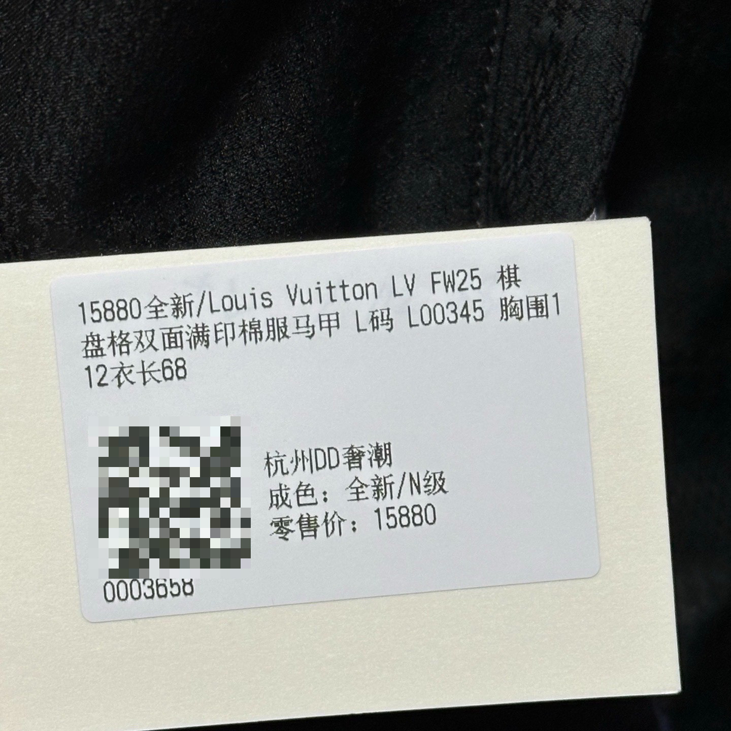 Louis Vuitton FW25 Checkered Double-sided Padded Vest — label