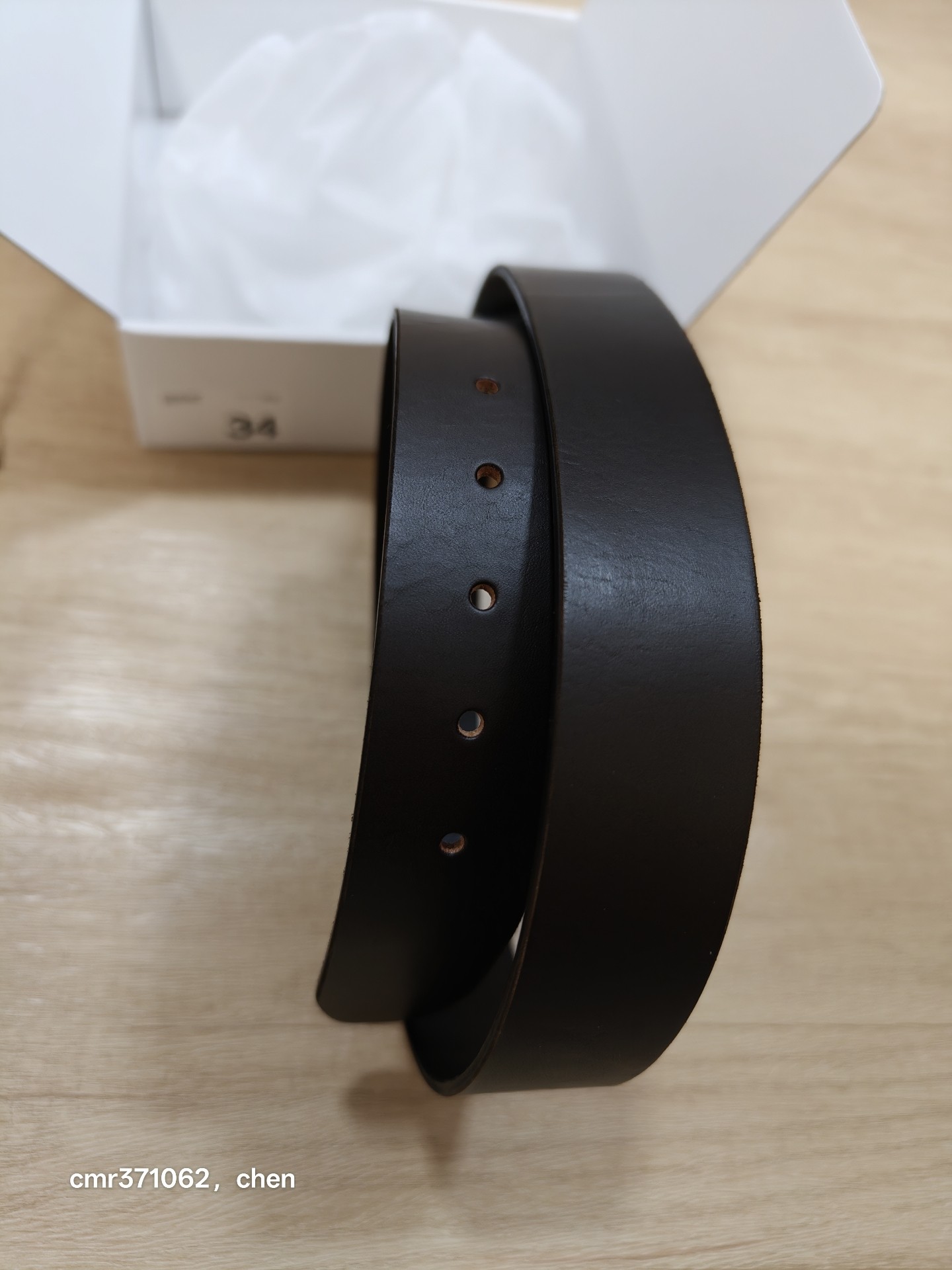Visvim 26AW 40mm Plain Brown Belt — label