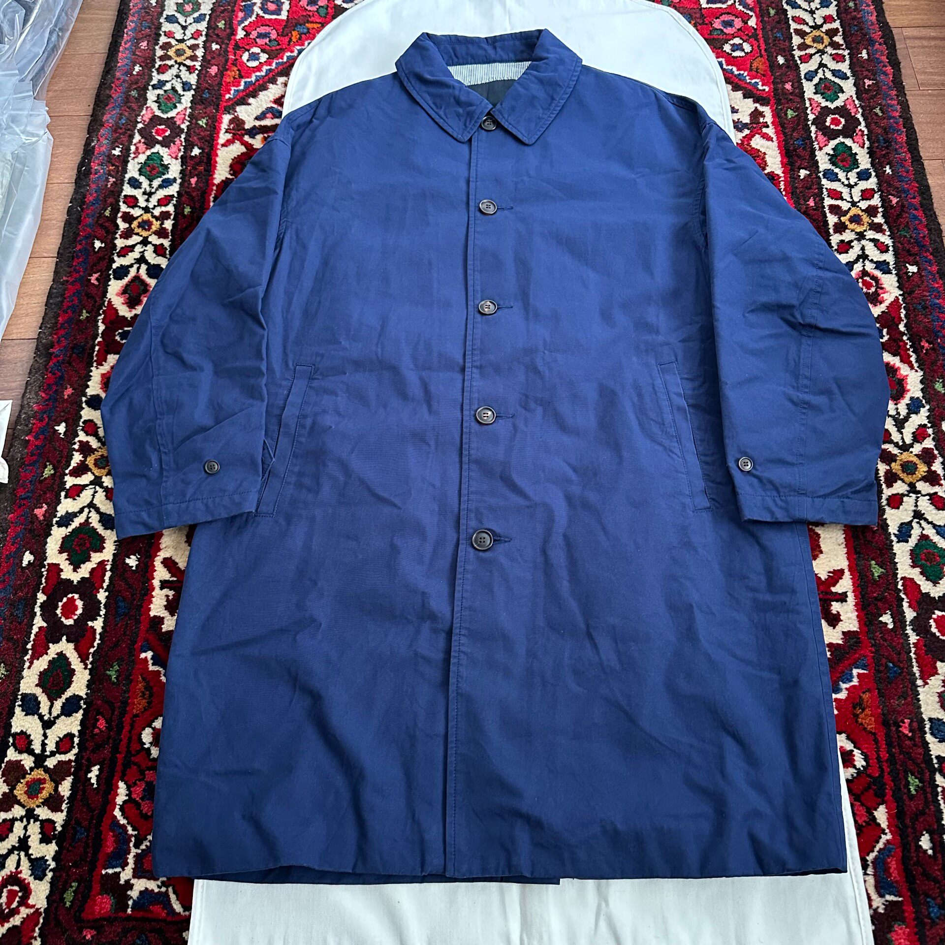 Visvim 22AW HERGE TT Navy Coat — front