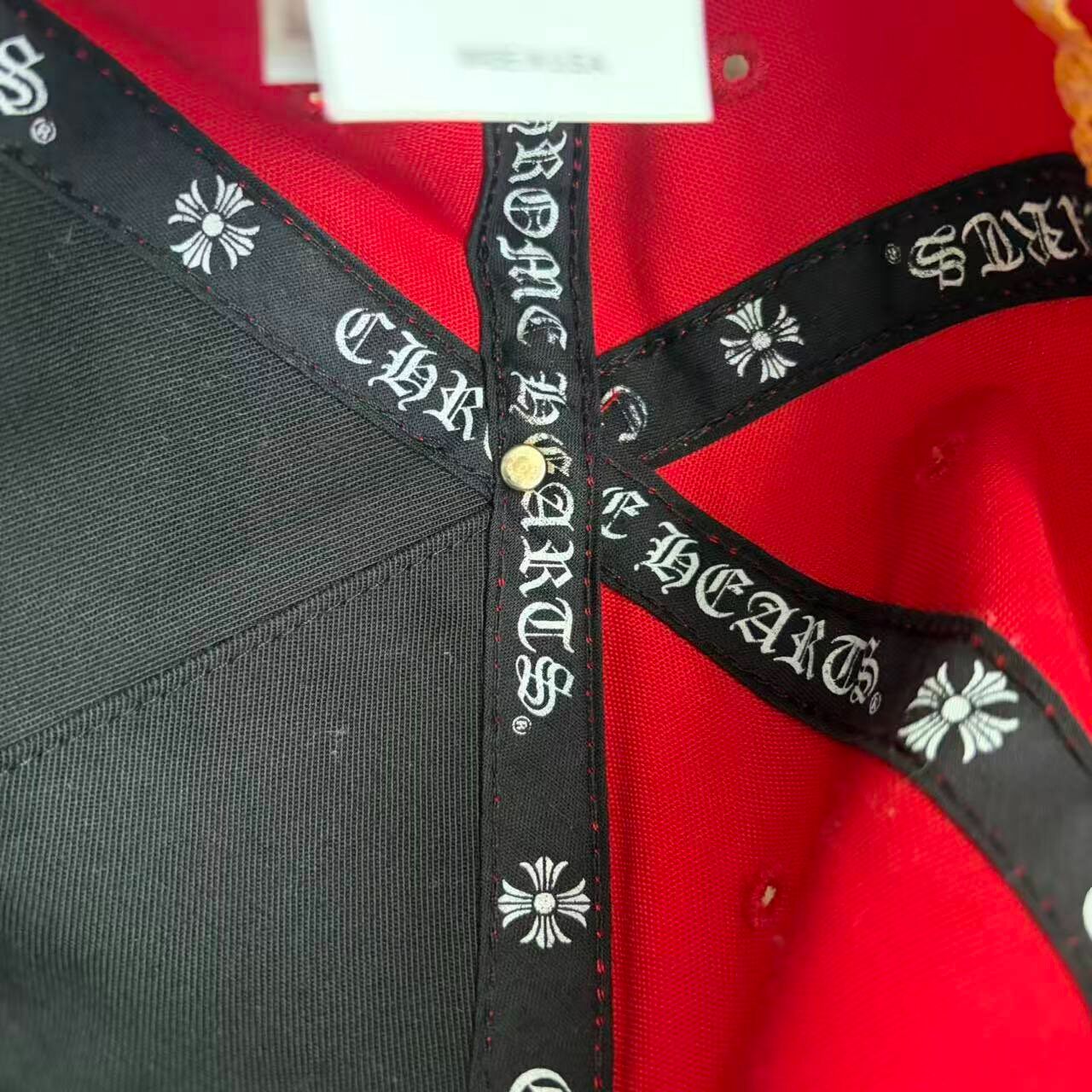Chrome Hearts Red CH Logo Baseball Cap — detail