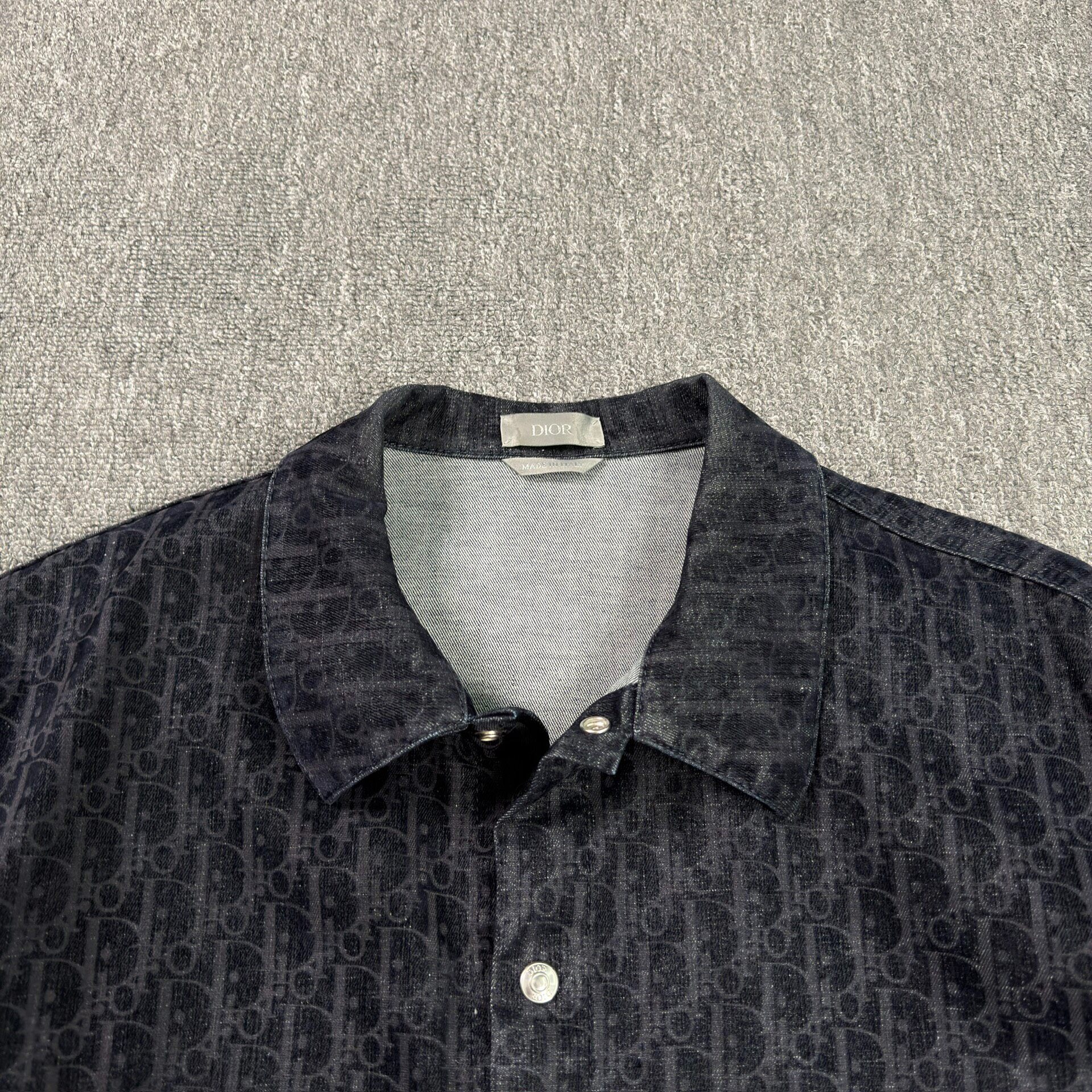 Dior Dark Blue Monogram Shirt — detail