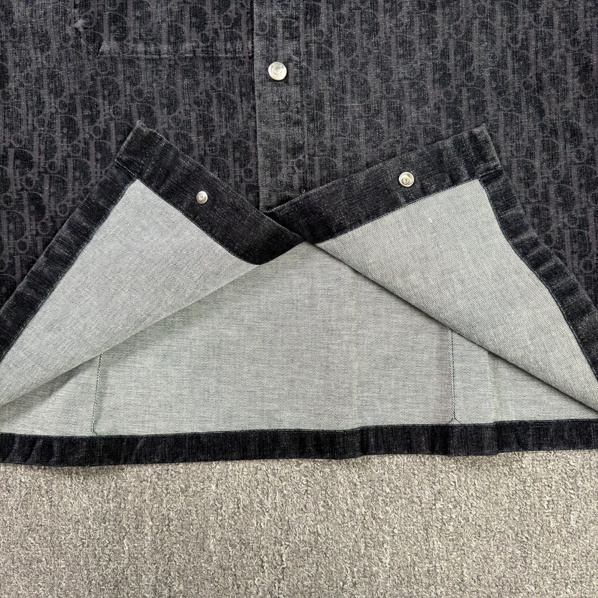 Dior Dark Blue Monogram Shirt — label