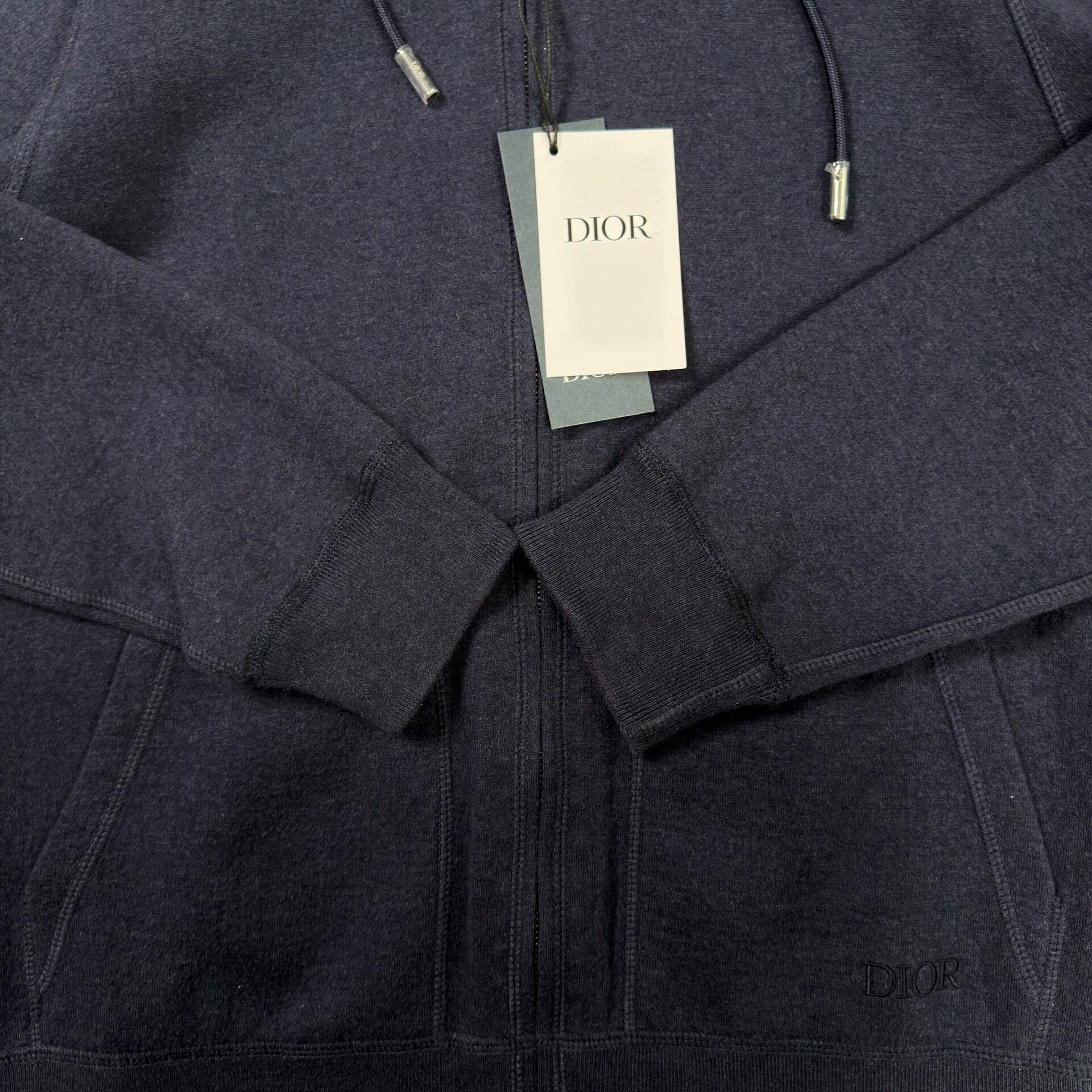 Dior Navy Monogram Inner Hoodie — back