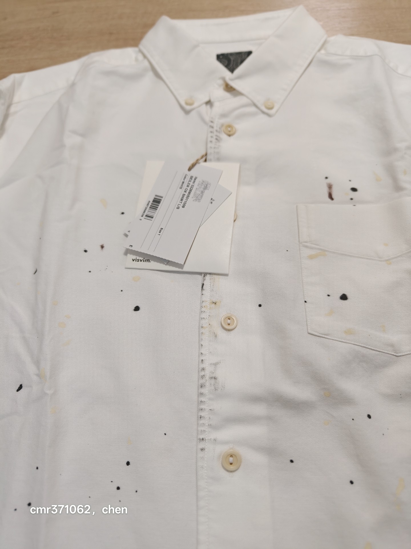 Visvim Beiler Long Sleeve Oxford Shirt — label