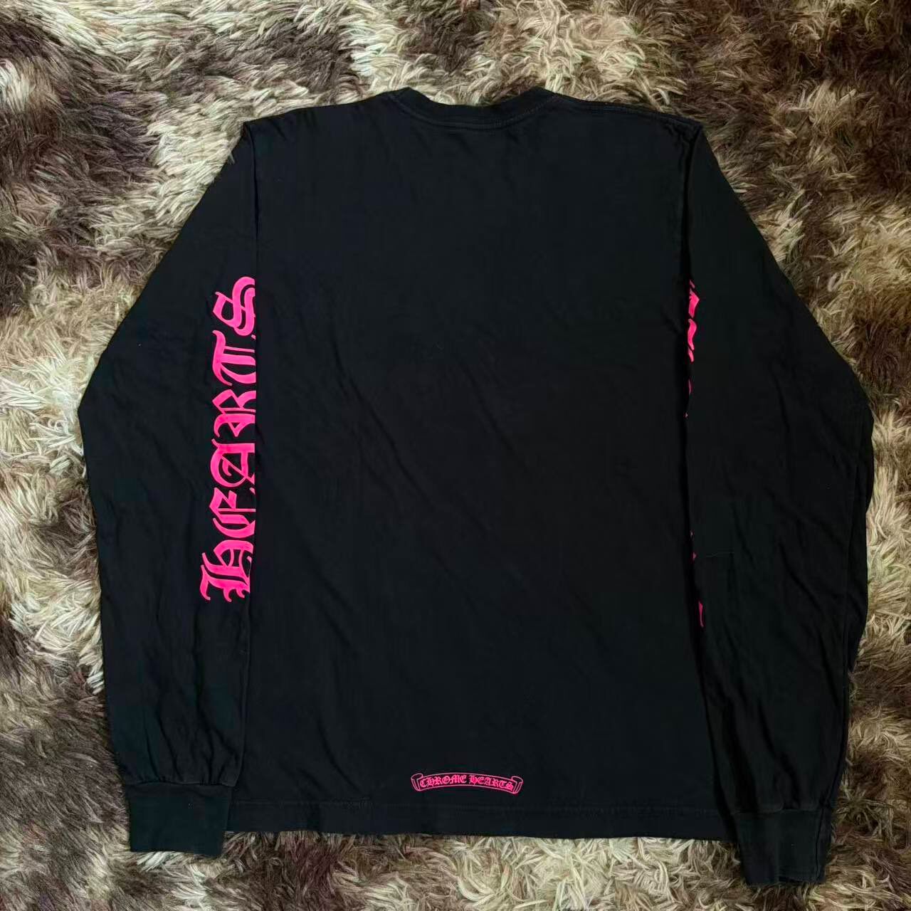Chrome Hearts Black Pink Long Sleeve Tee — front