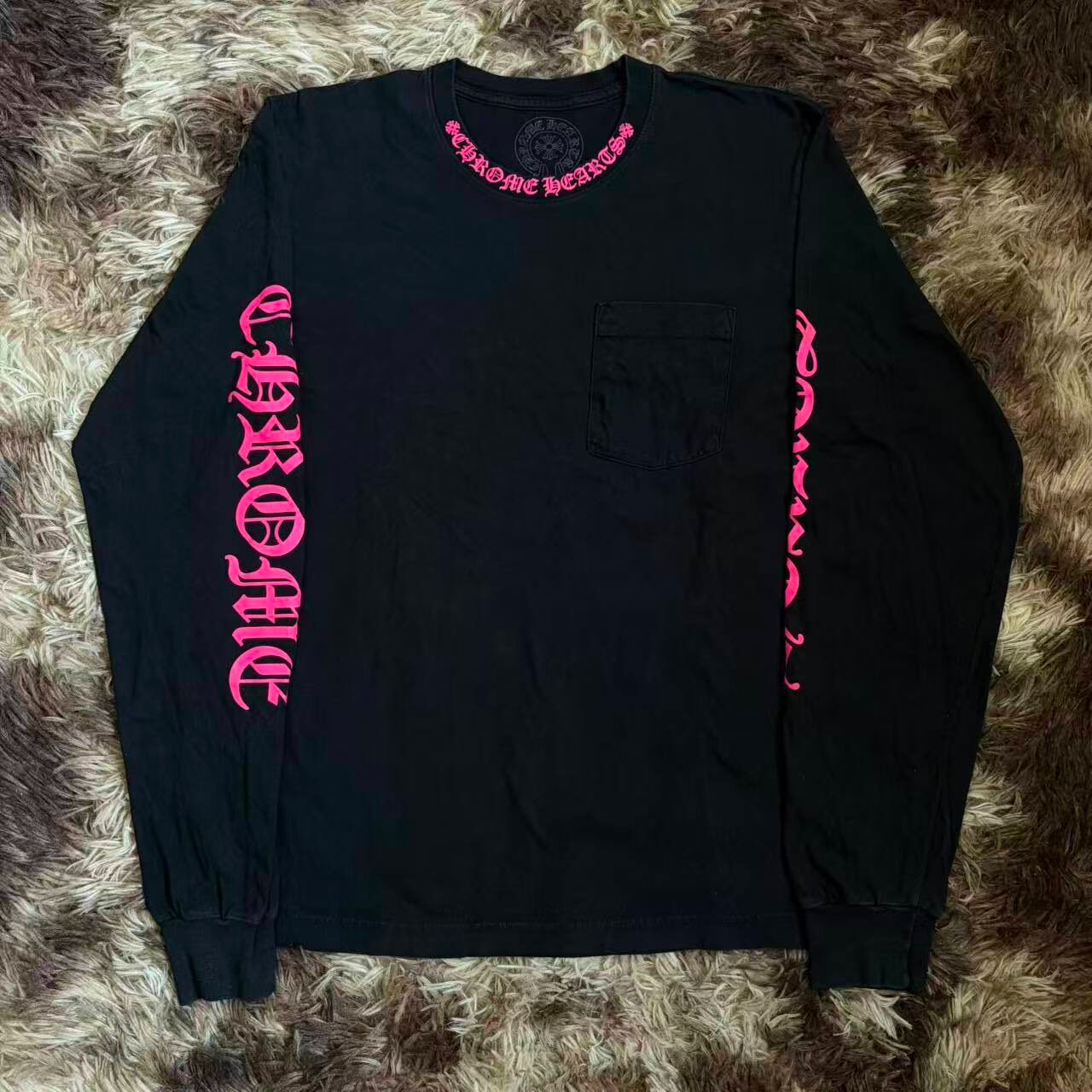 Chrome Hearts Black Pink Long Sleeve Tee
