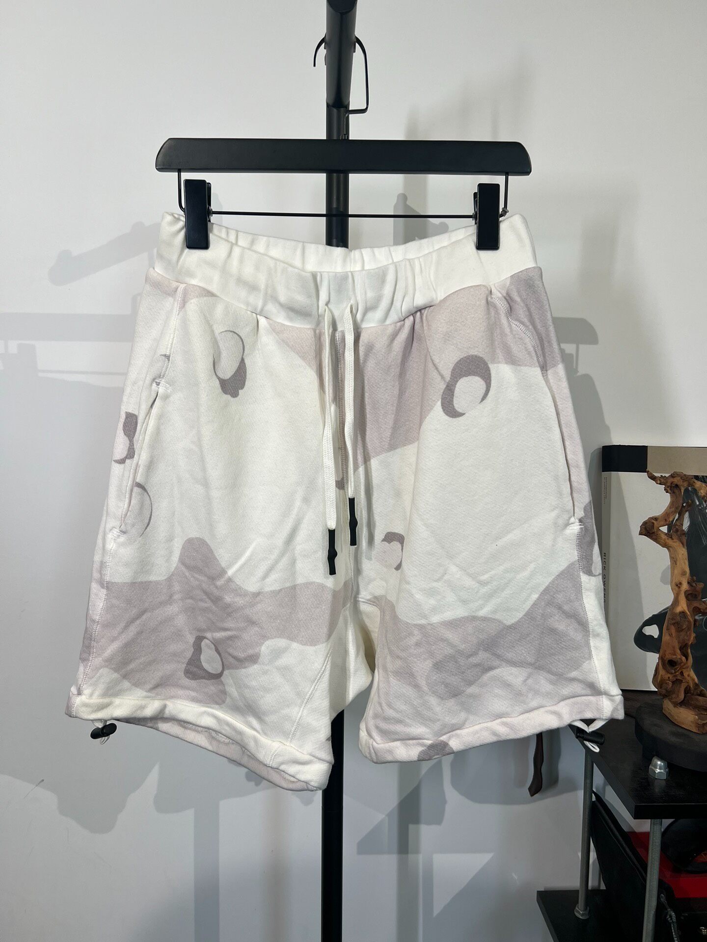 Boris Bidjan Saberi Camo Drop-Crotch Shorts L — front