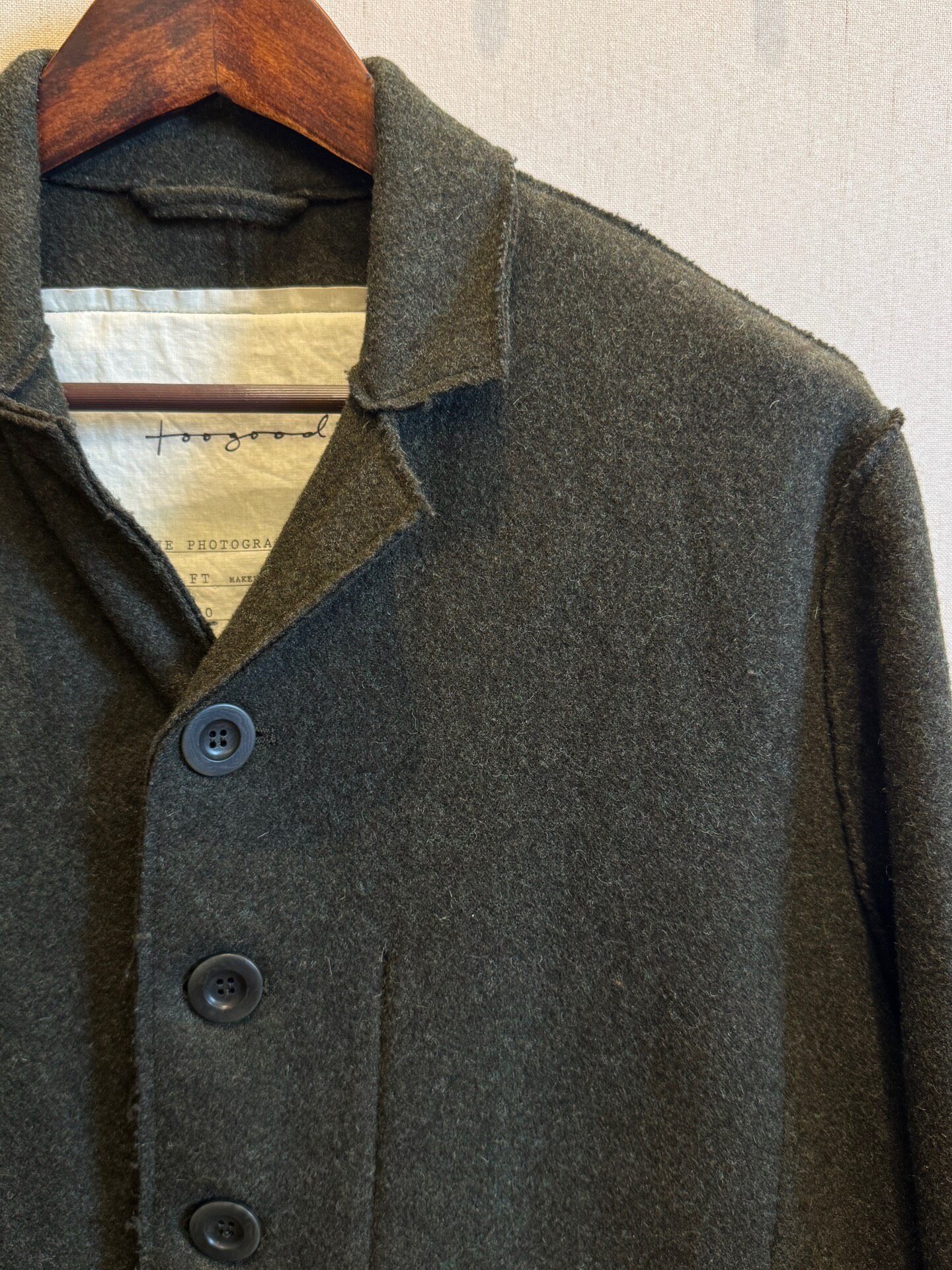 Toogood Wool Photographer Jacket — detail