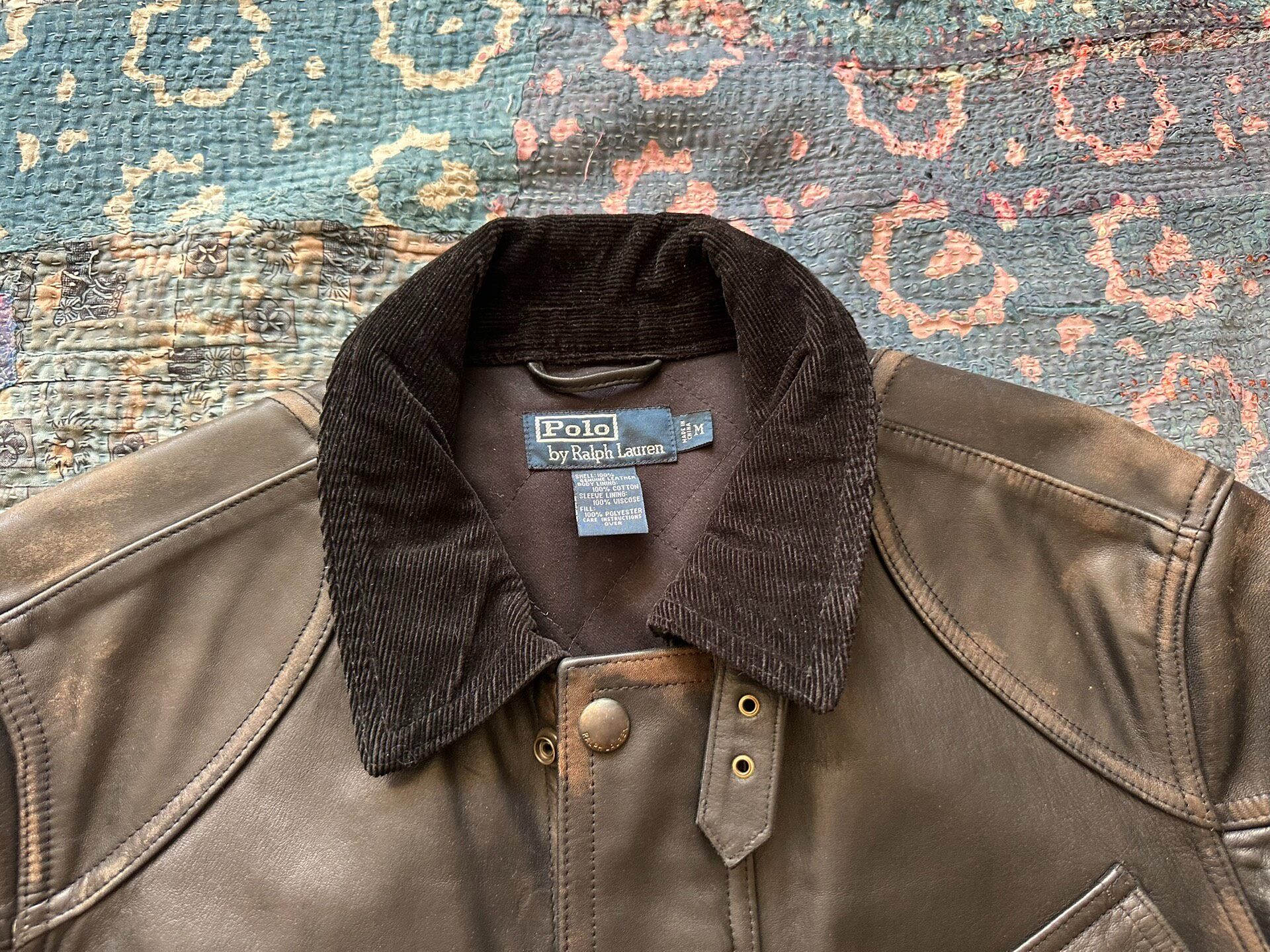 Polo Ralph Lauren Leather Moto Jacket — detail