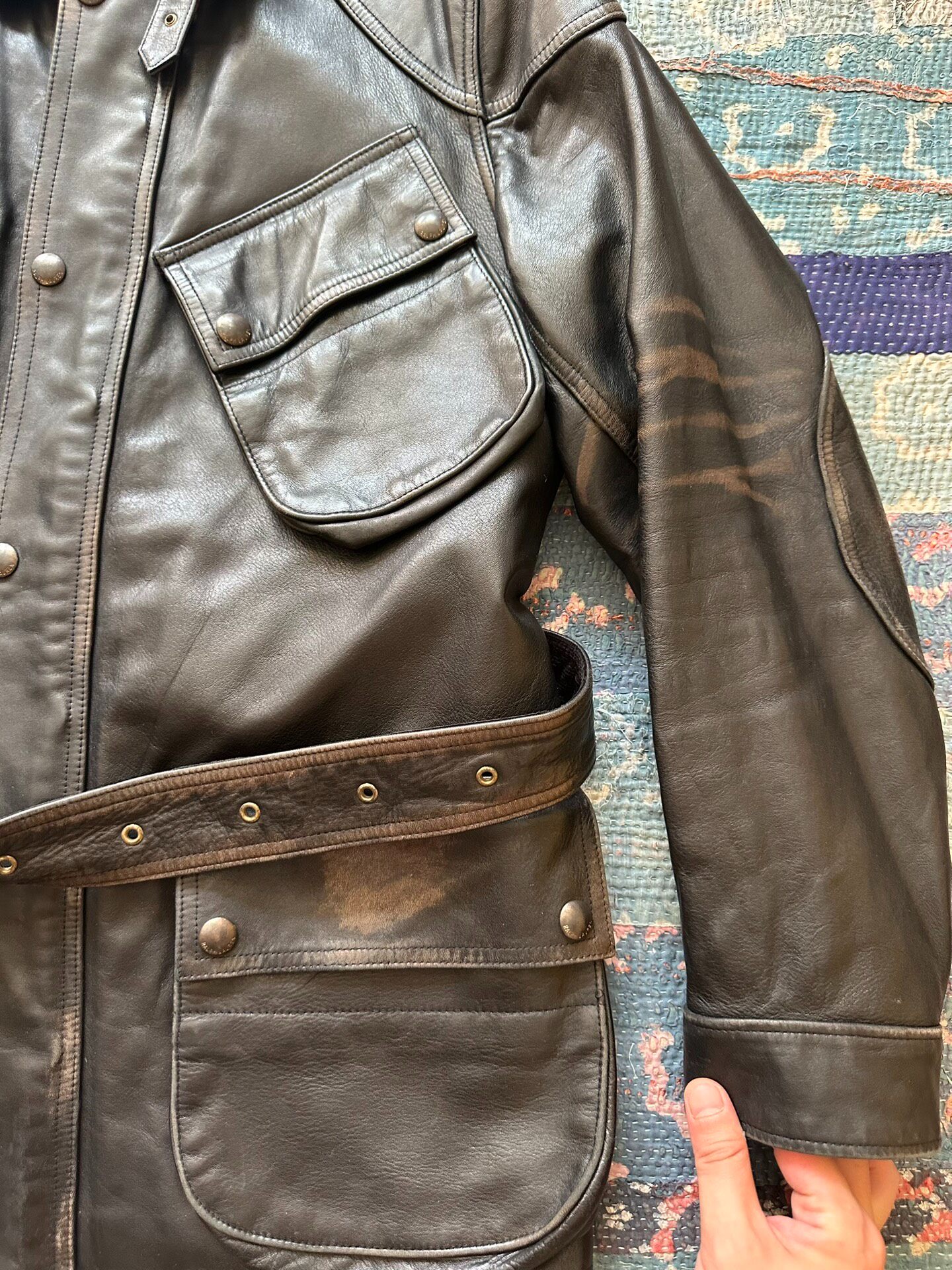 Polo Ralph Lauren Leather Moto Jacket — label