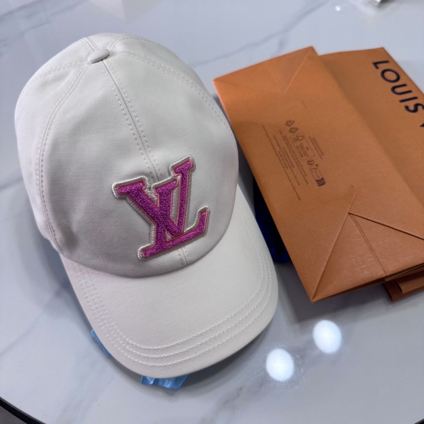 Louis Vuitton Pink LV Embroidery Baseball Cap
