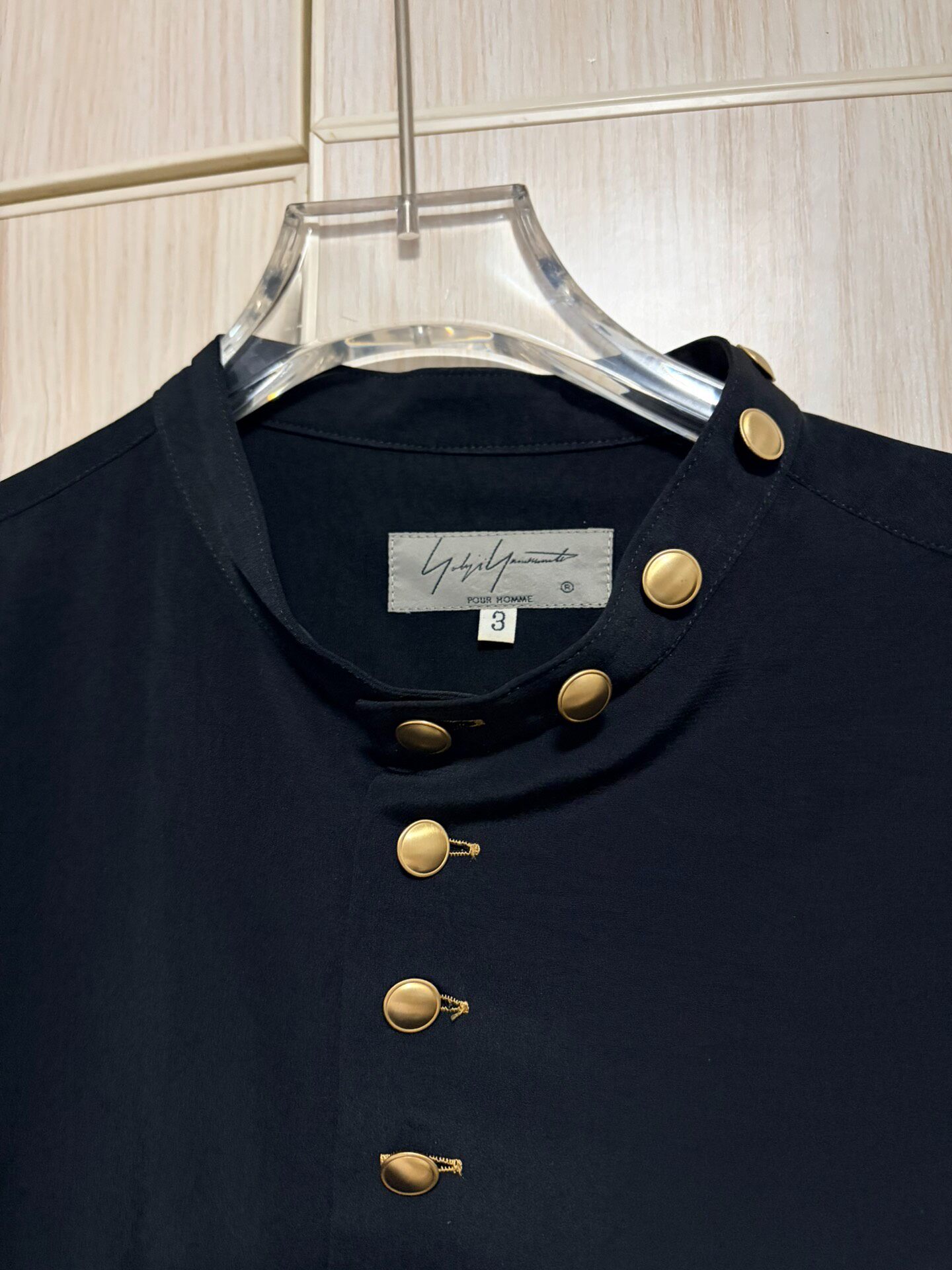 Yohji Yamamoto 19AW Stand Collar Shirt — detail