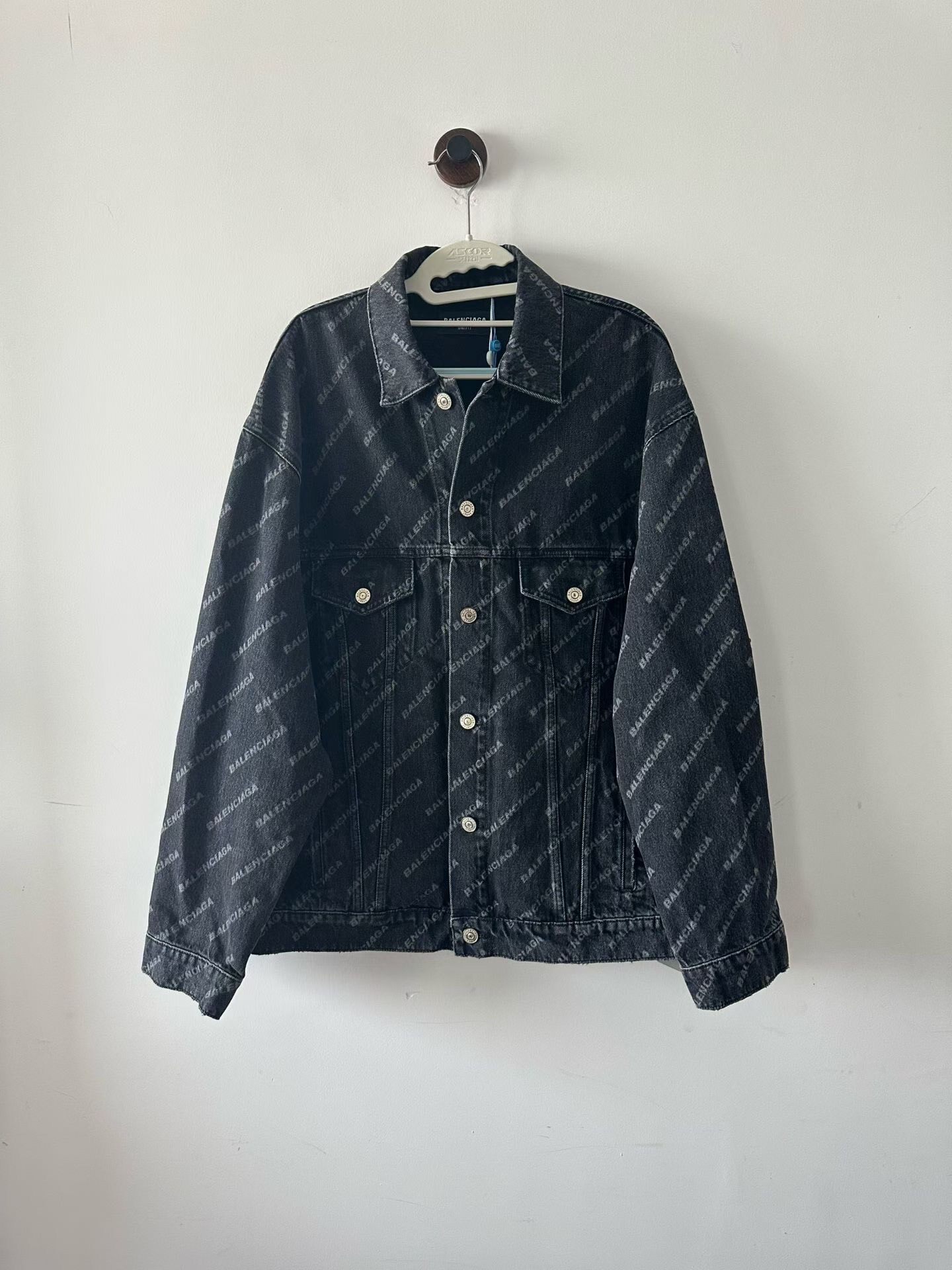 Balenciaga Allover Print Denim Jacket