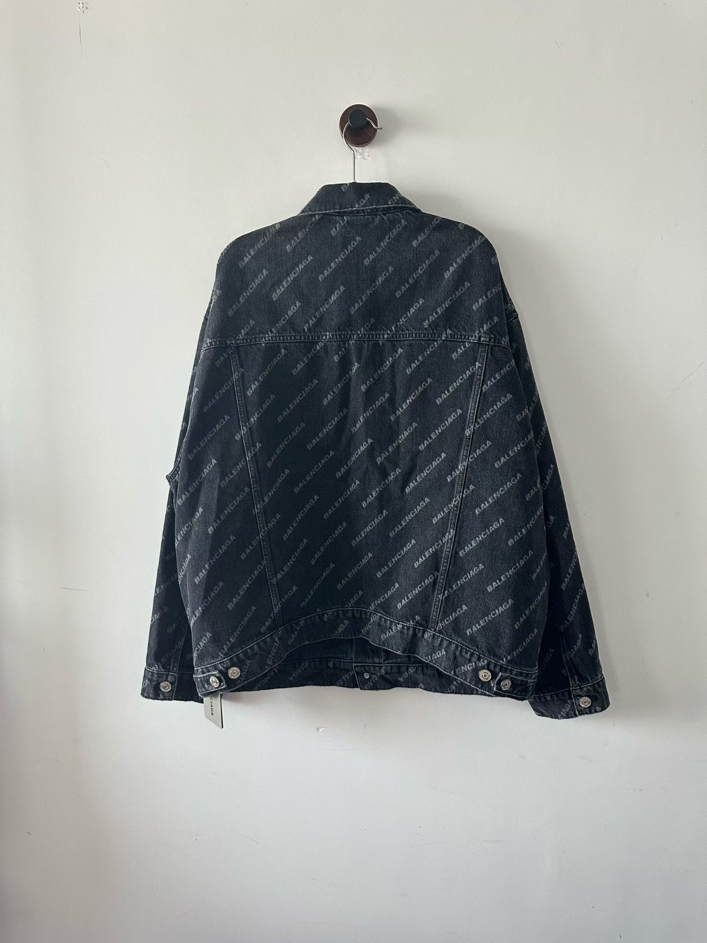 Balenciaga Allover Print Denim Jacket — front