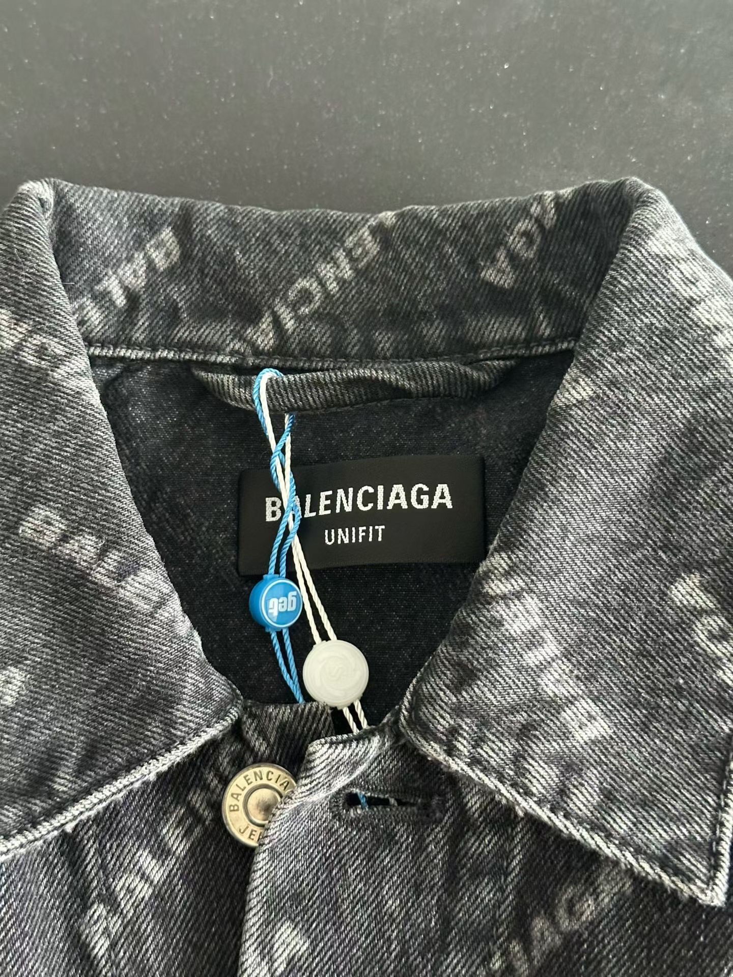 Balenciaga Allover Print Denim Jacket — detail