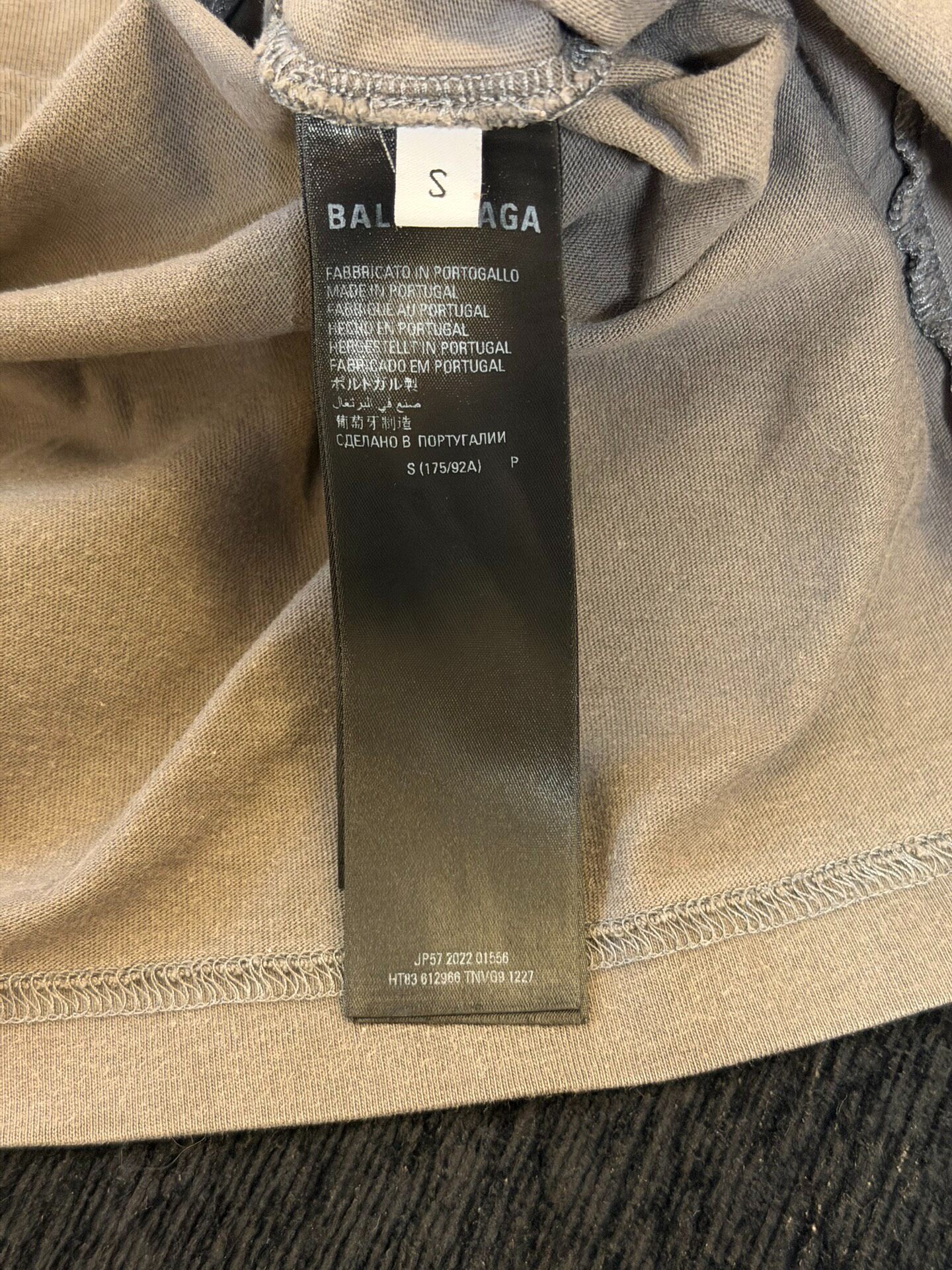 Balenciaga Taupe Short Sleeve T-Shirt — label