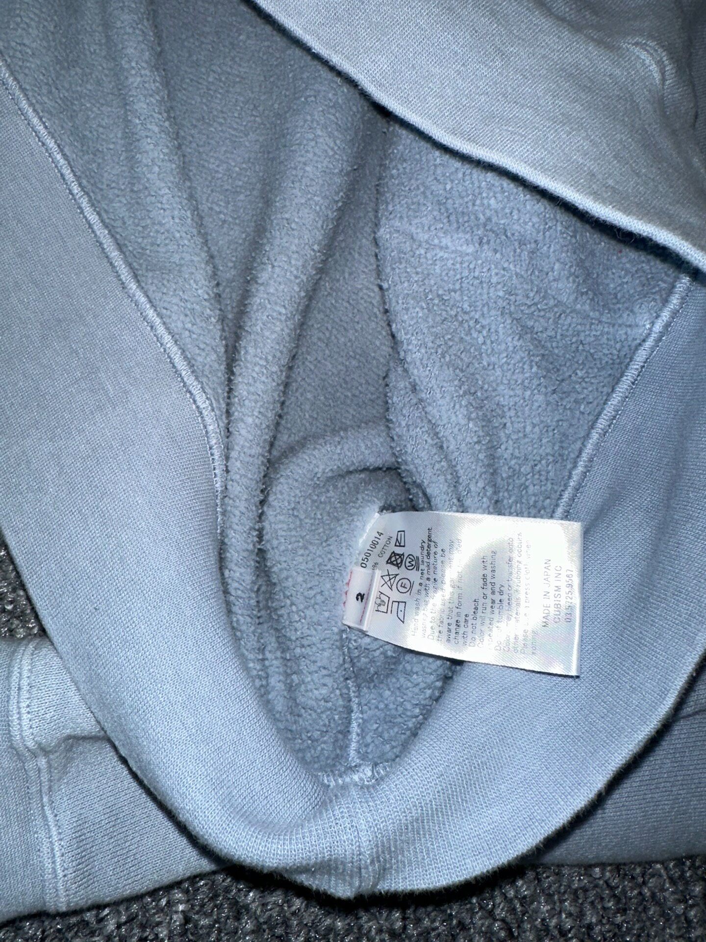 Visvim Haze Blue Hoodie — detail