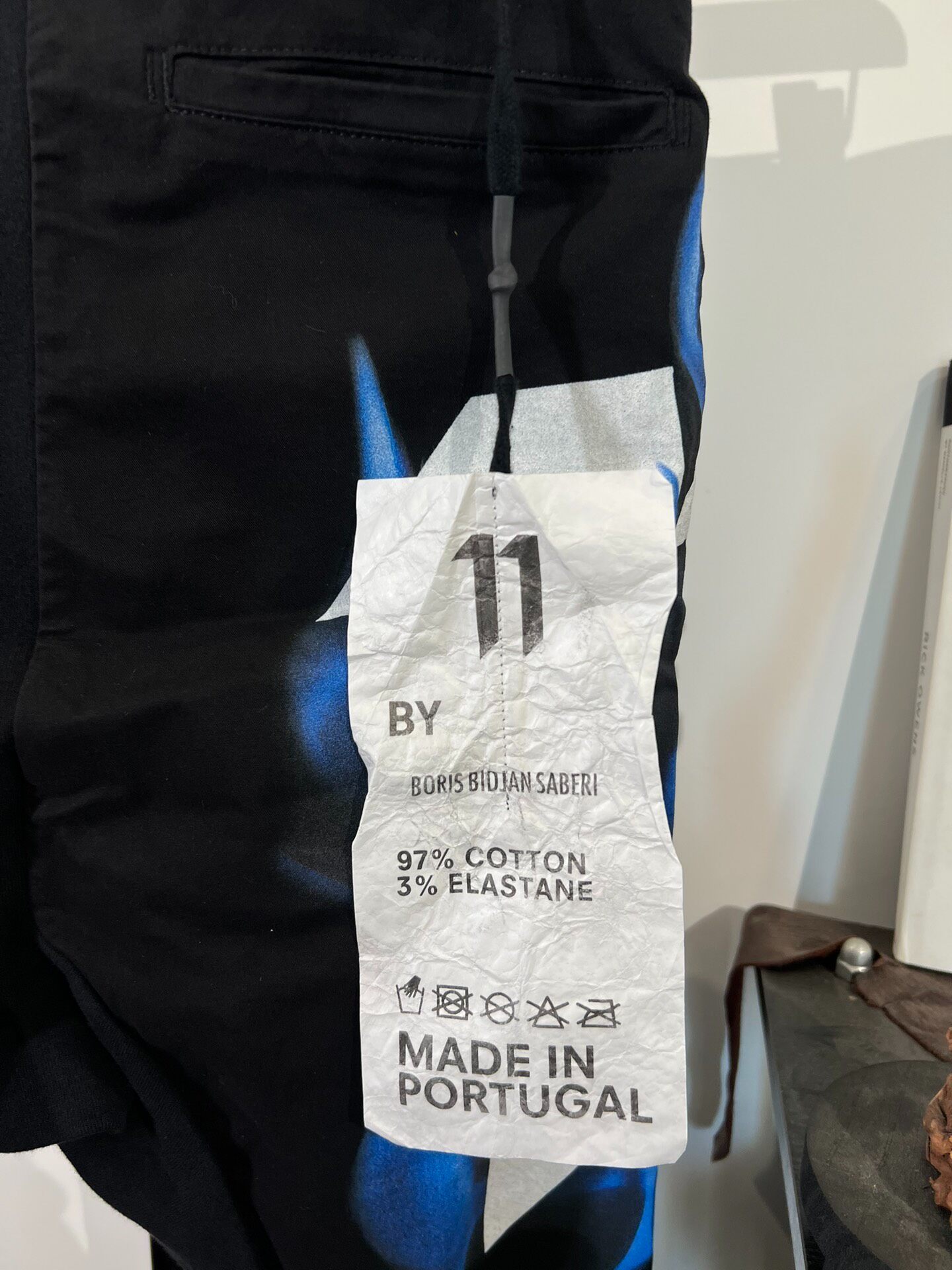 Boris Bidjan Saberi P19 Drop Crotch Pants — label