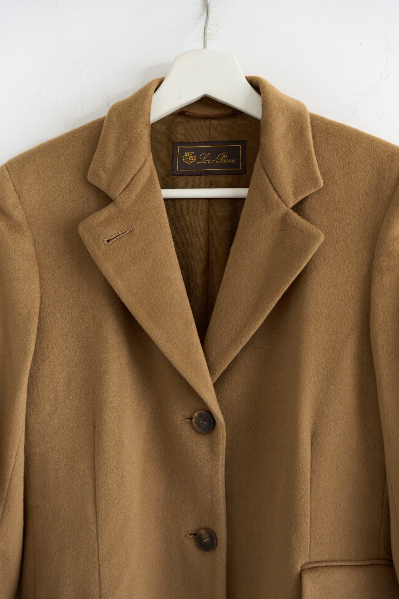 Loro Piana Camel Wool Riding Coat — detail