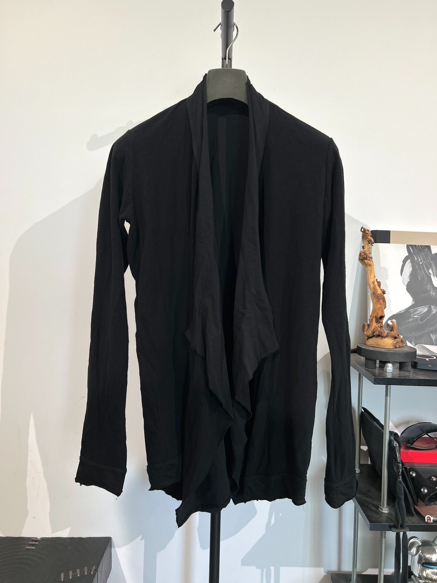 Julius7 Black Draped Cardigan Jacket
