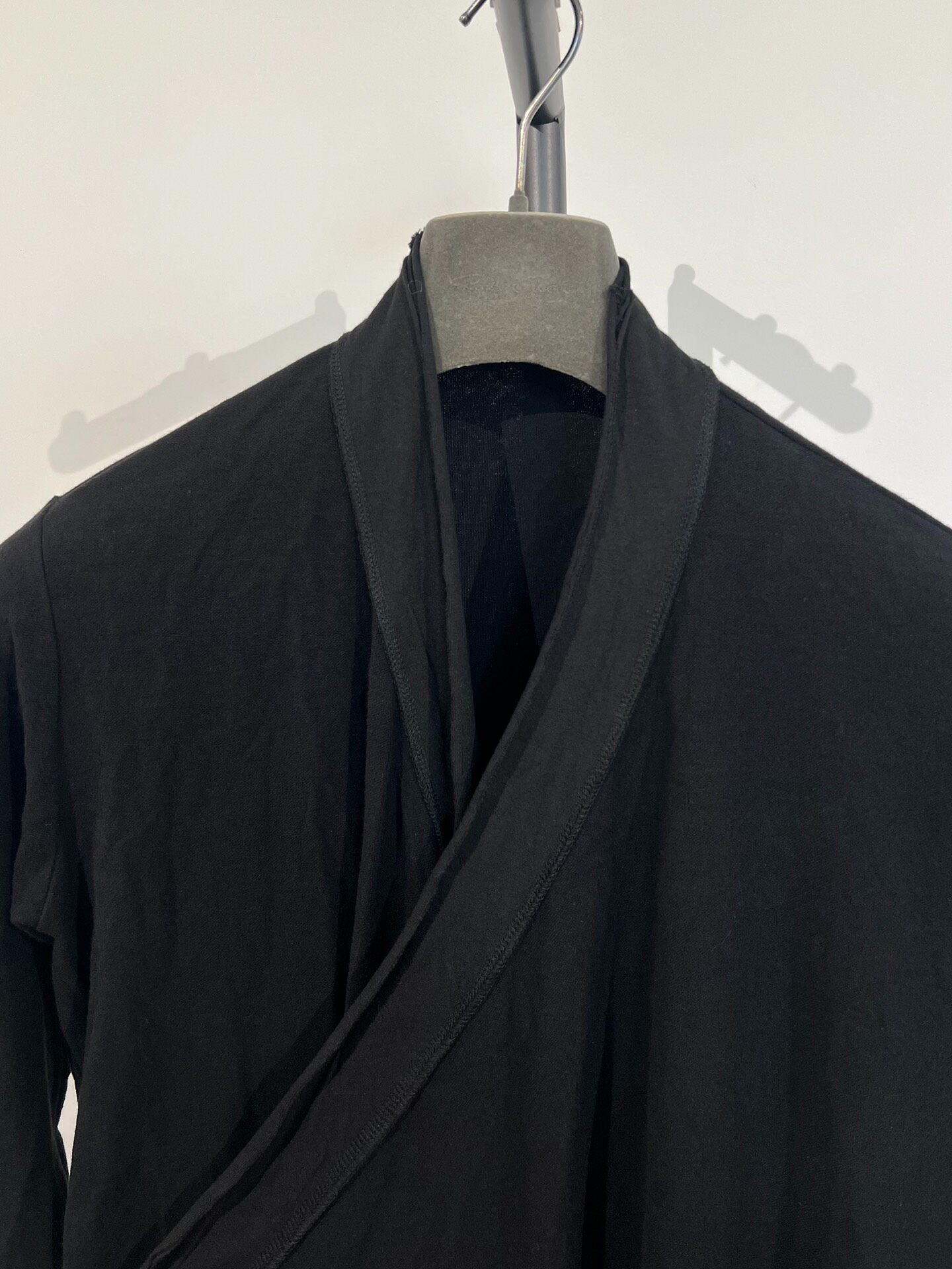 Julius7 Black Draped Cardigan Jacket — back