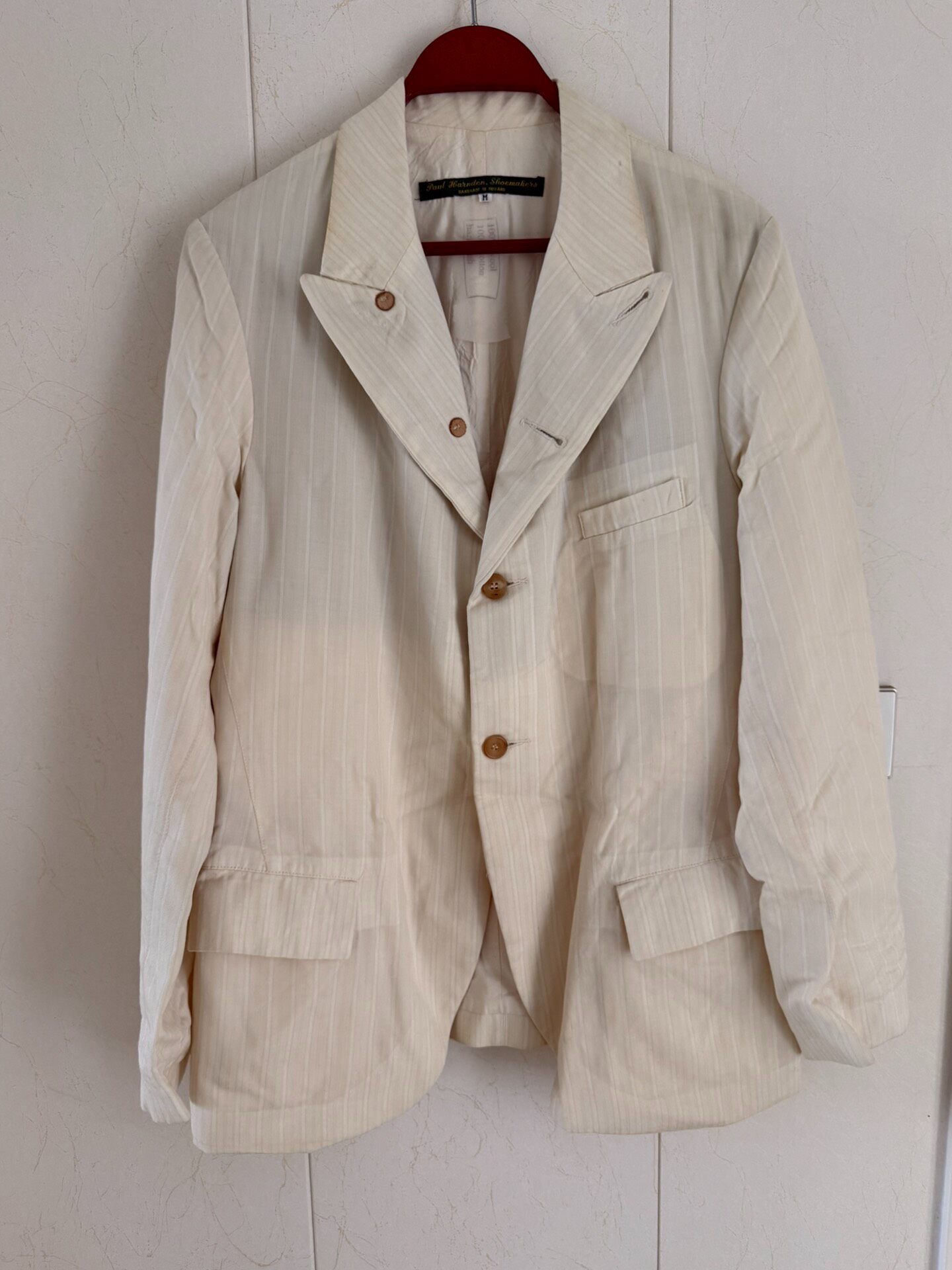 Paul Harnden Cream Striped Blazer