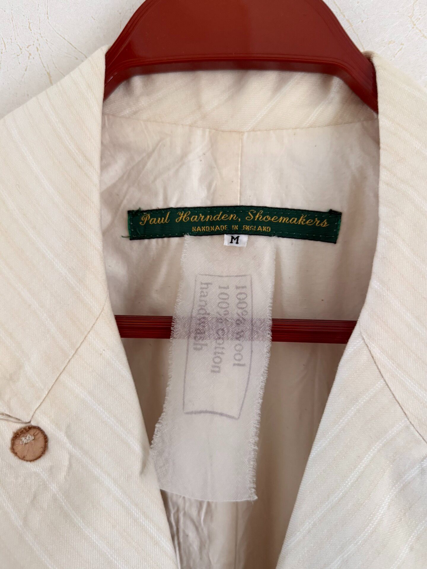 Paul Harnden Cream Striped Blazer — back