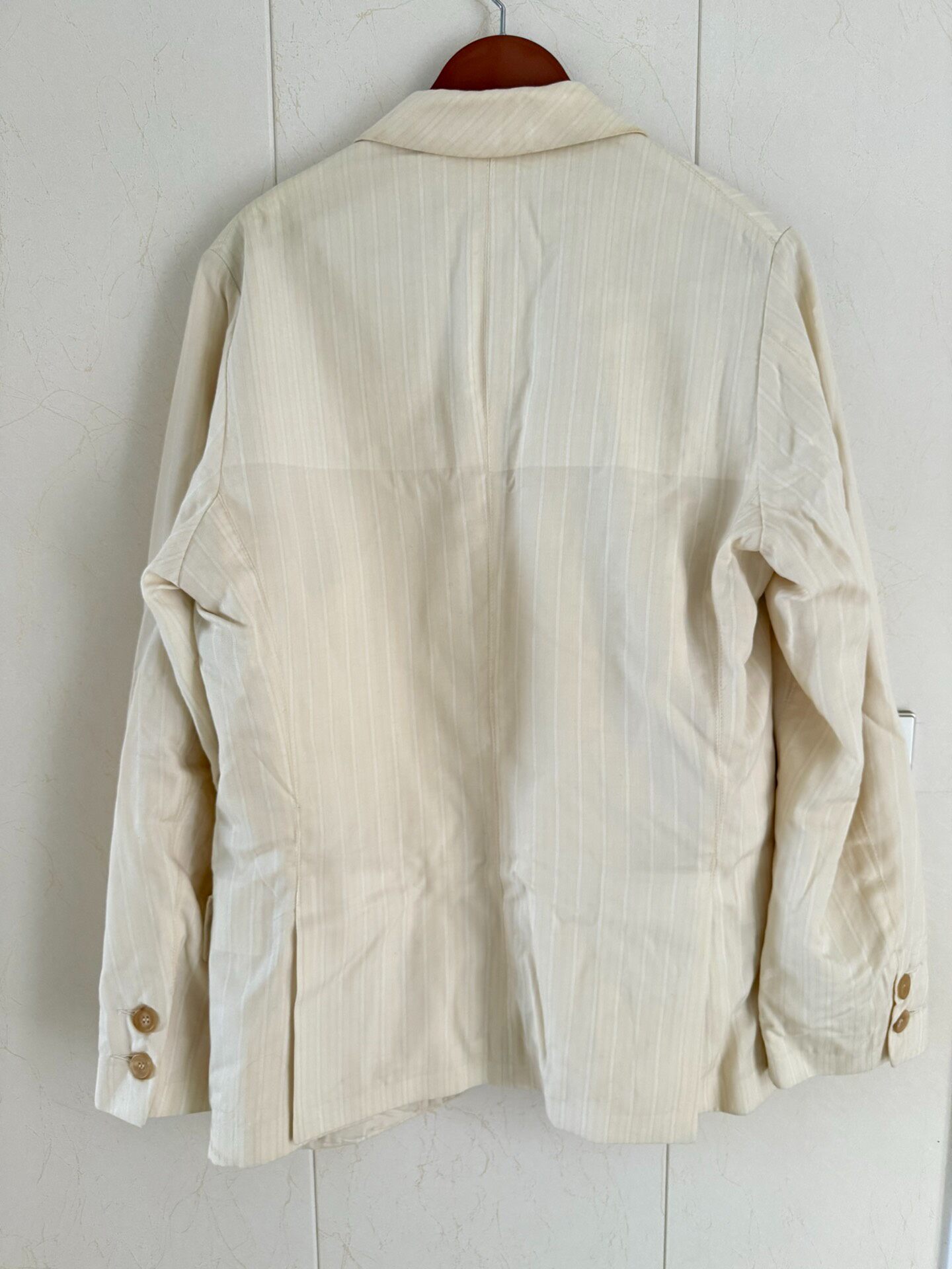 Paul Harnden Cream Striped Blazer — detail