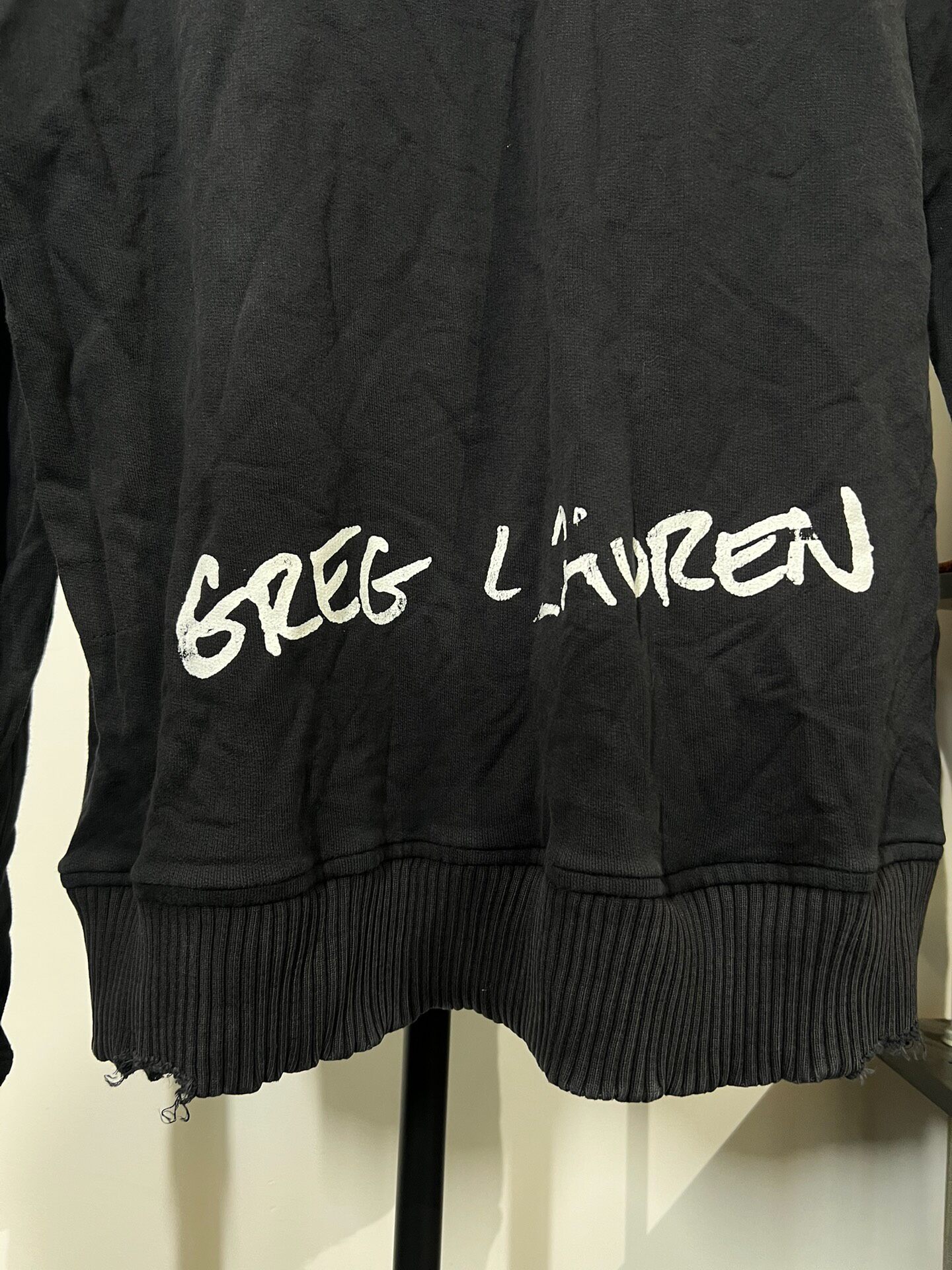 Greg Lauren Distressed Print Hoodie — back