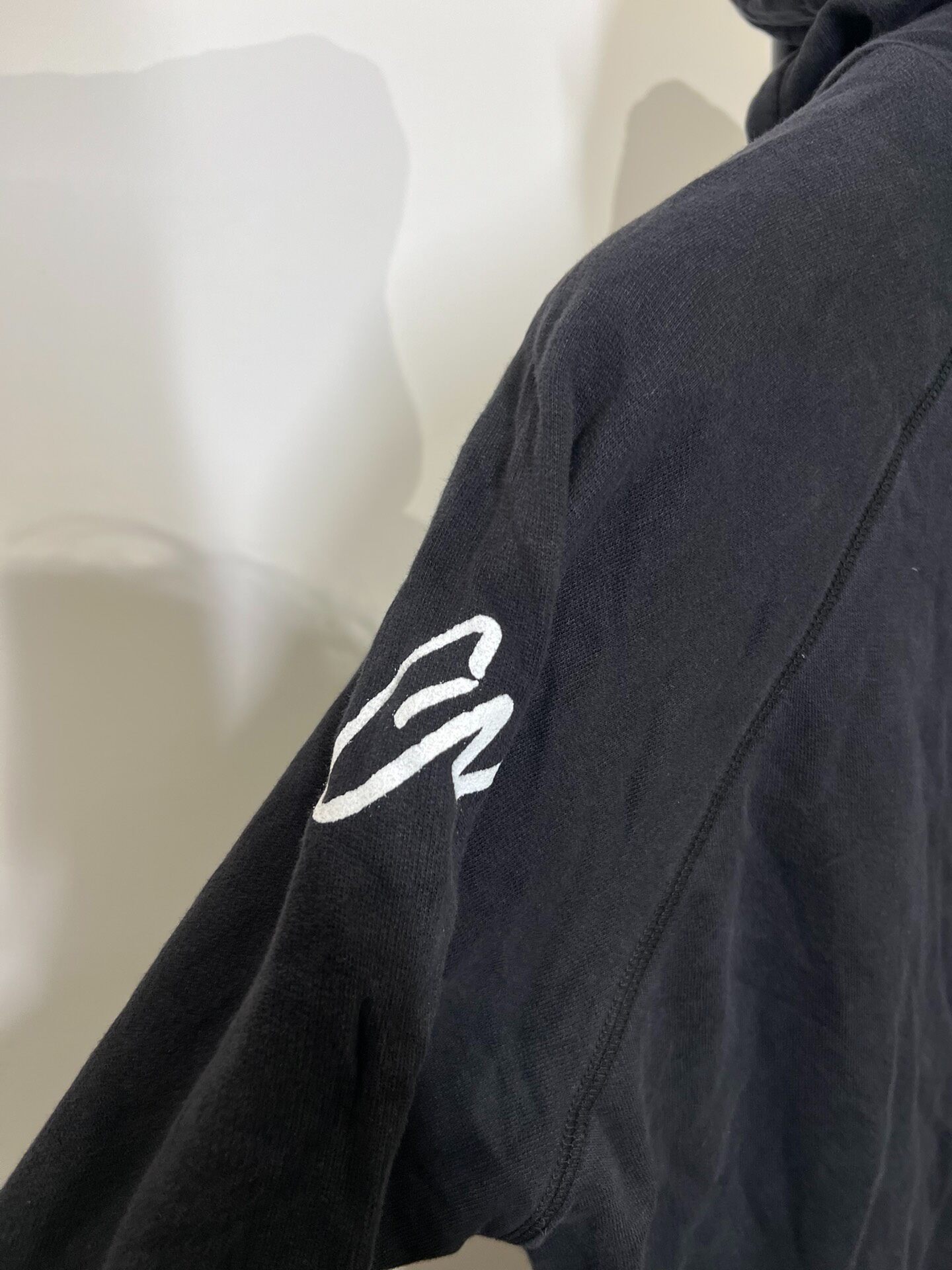 Greg Lauren Distressed Print Hoodie — label