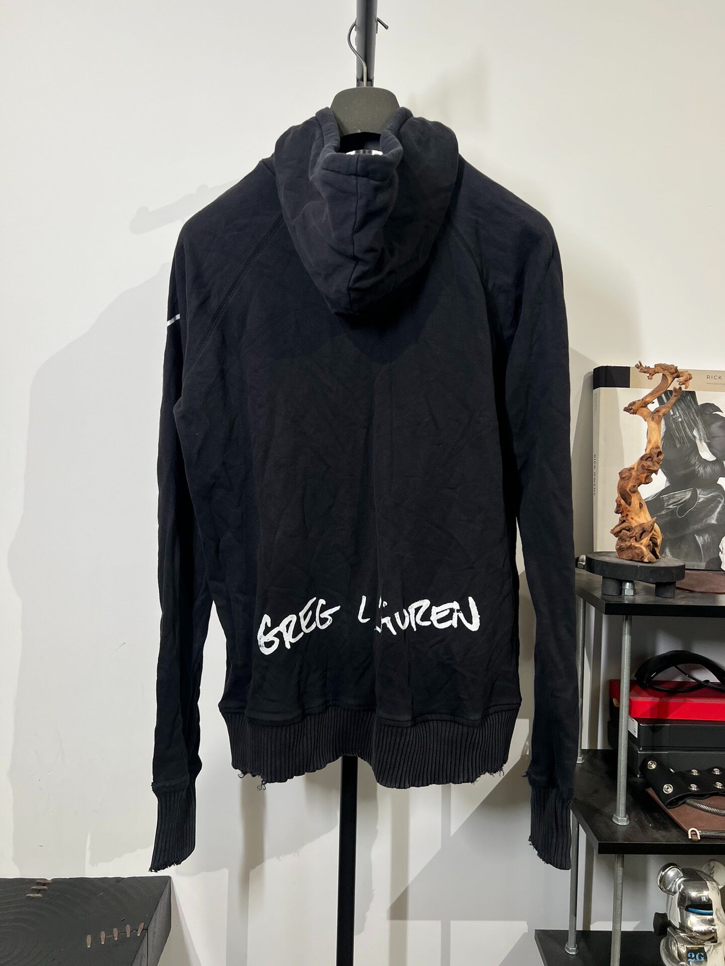 Greg Lauren Distressed Print Hoodie