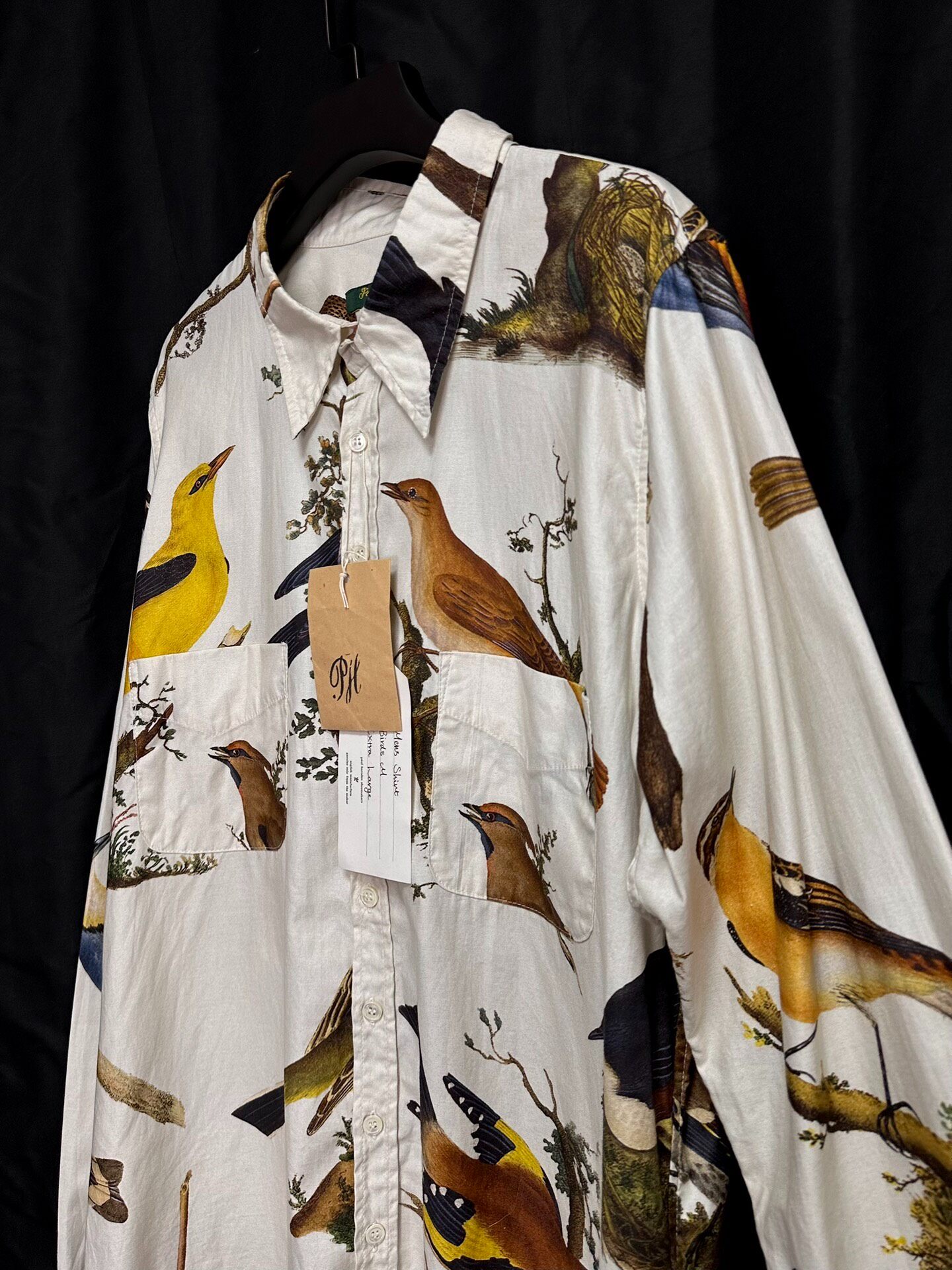 Paul Harnden 20FW Bird Print Shirt — label