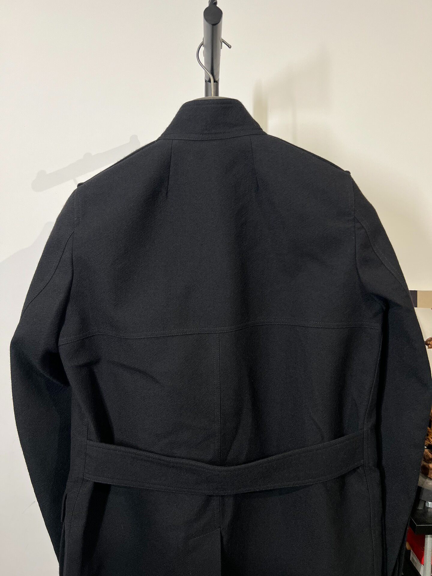 Rick Owens Mainline Mid-Length Wool Coat — detail
