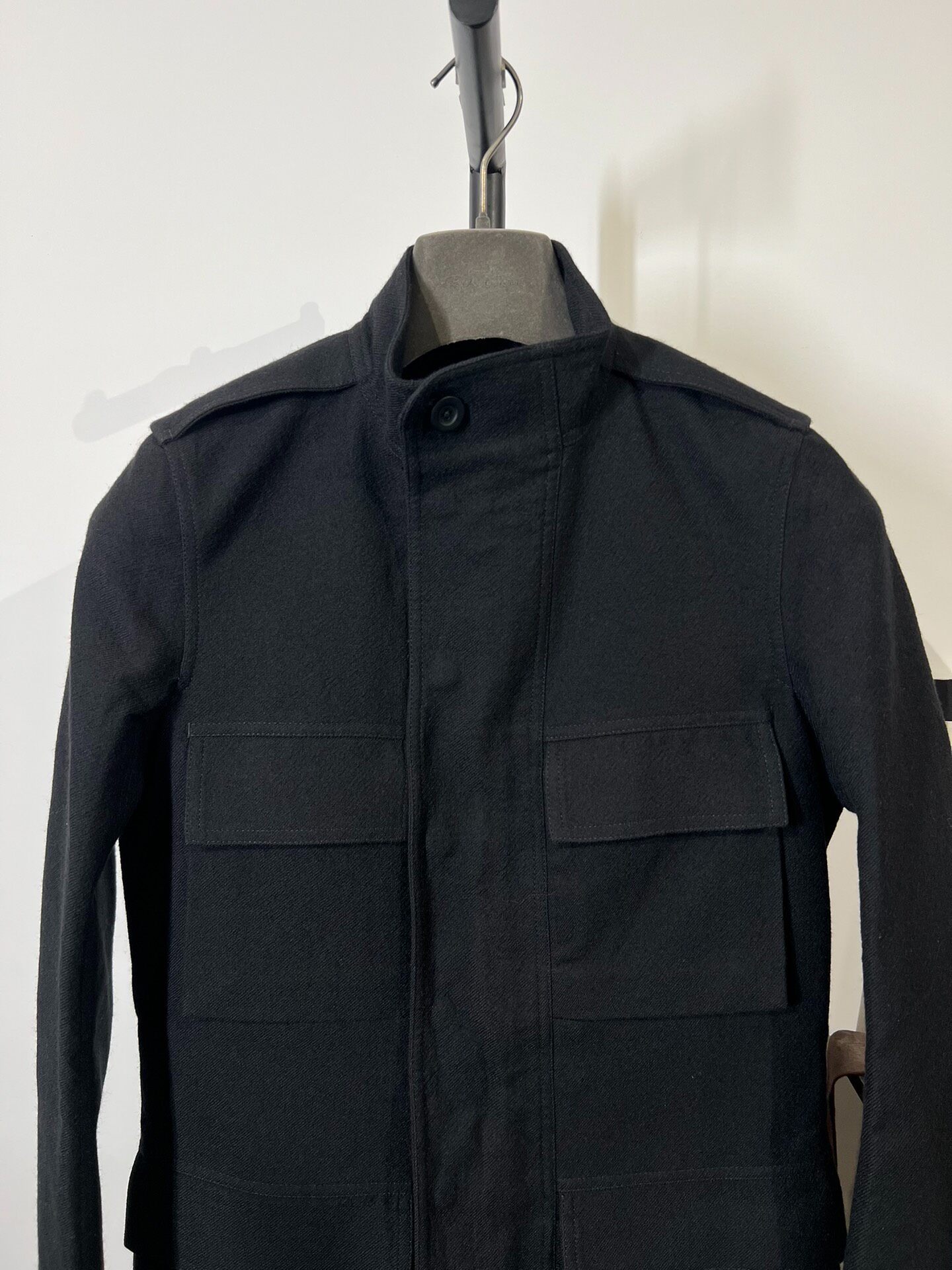 Rick Owens Mainline Mid-Length Wool Coat — back