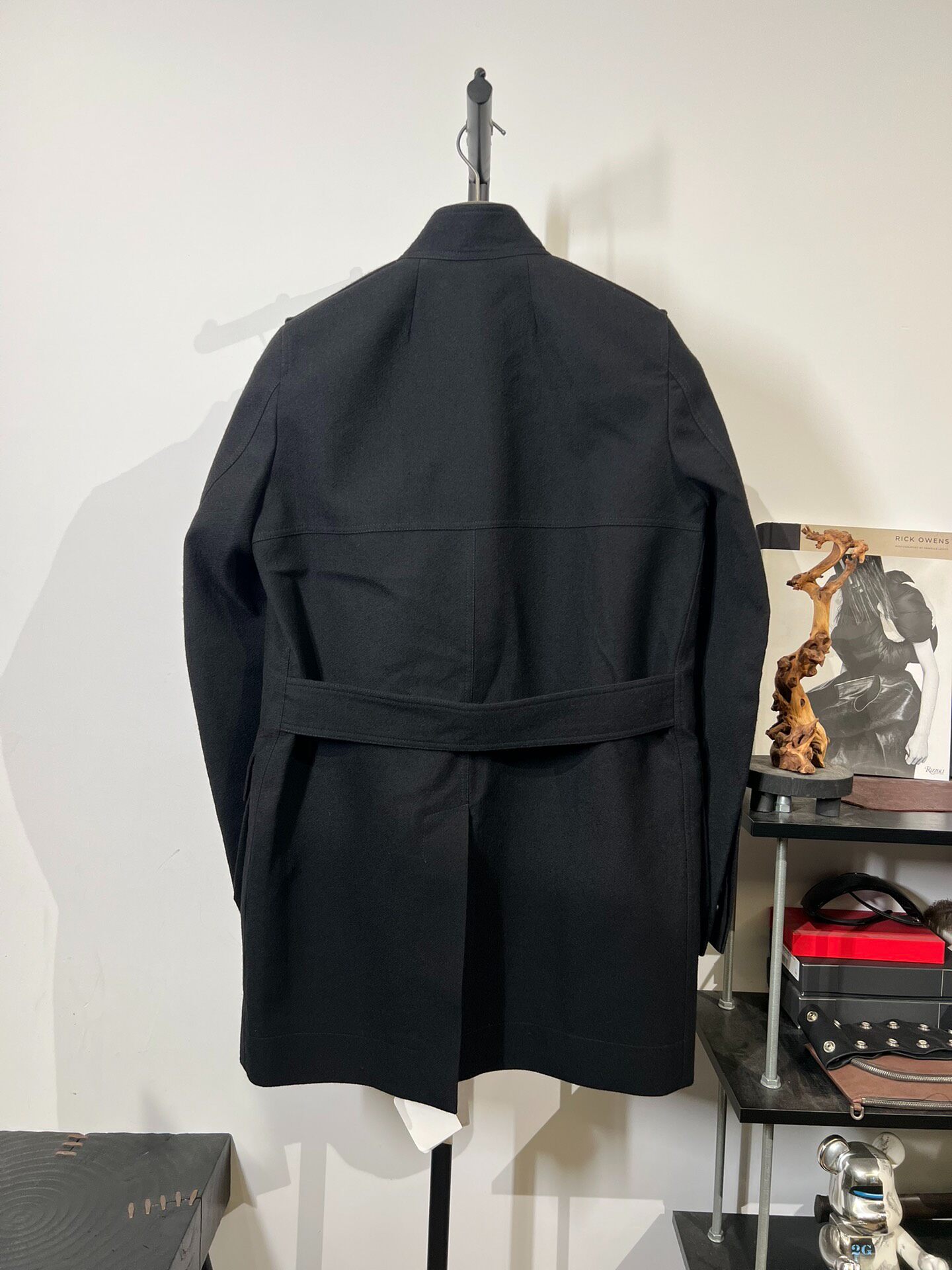 Rick Owens Mainline Mid-Length Wool Coat — front