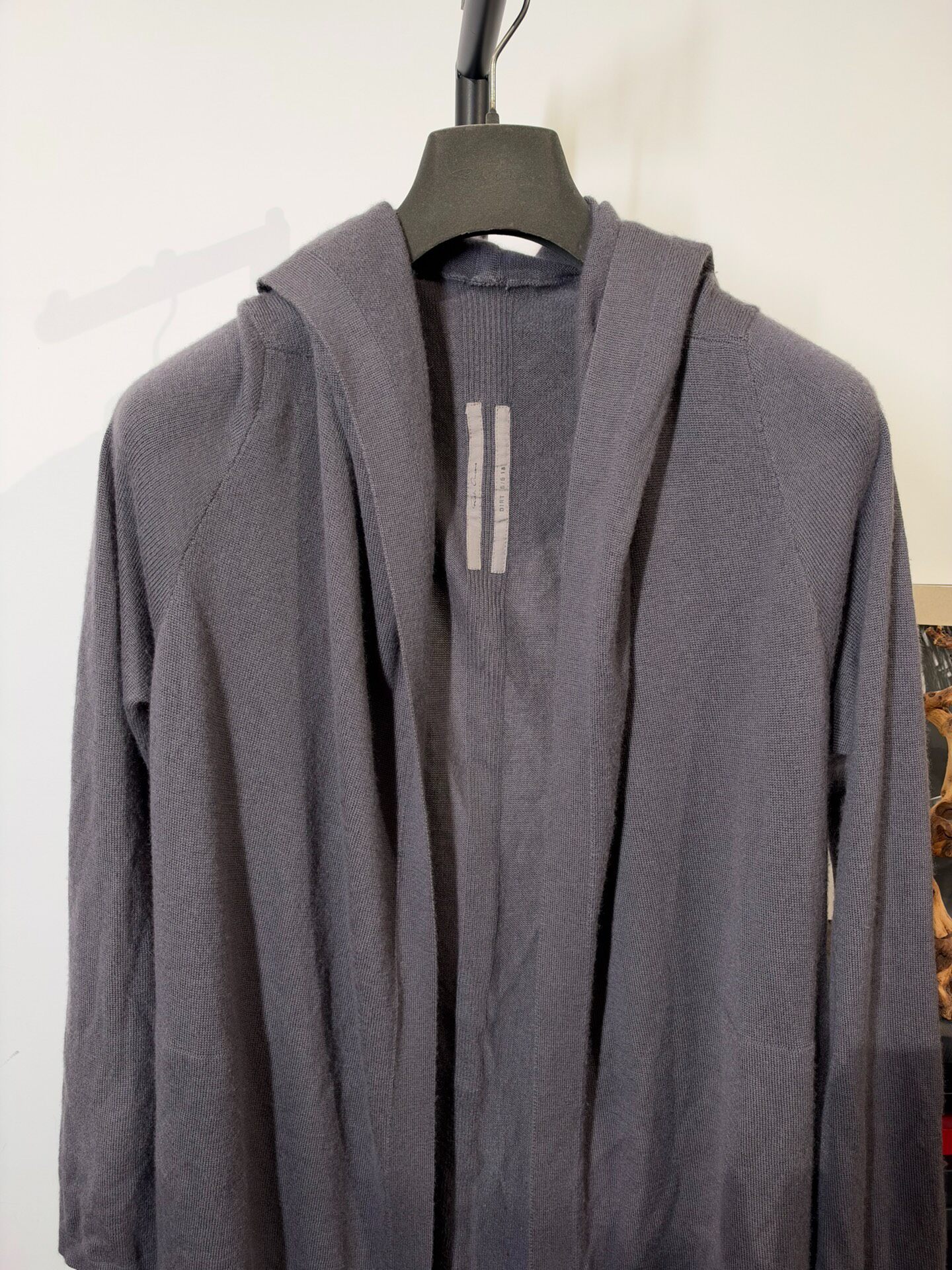 Rick Owens Mainline Wool Mid-length Coat — detail