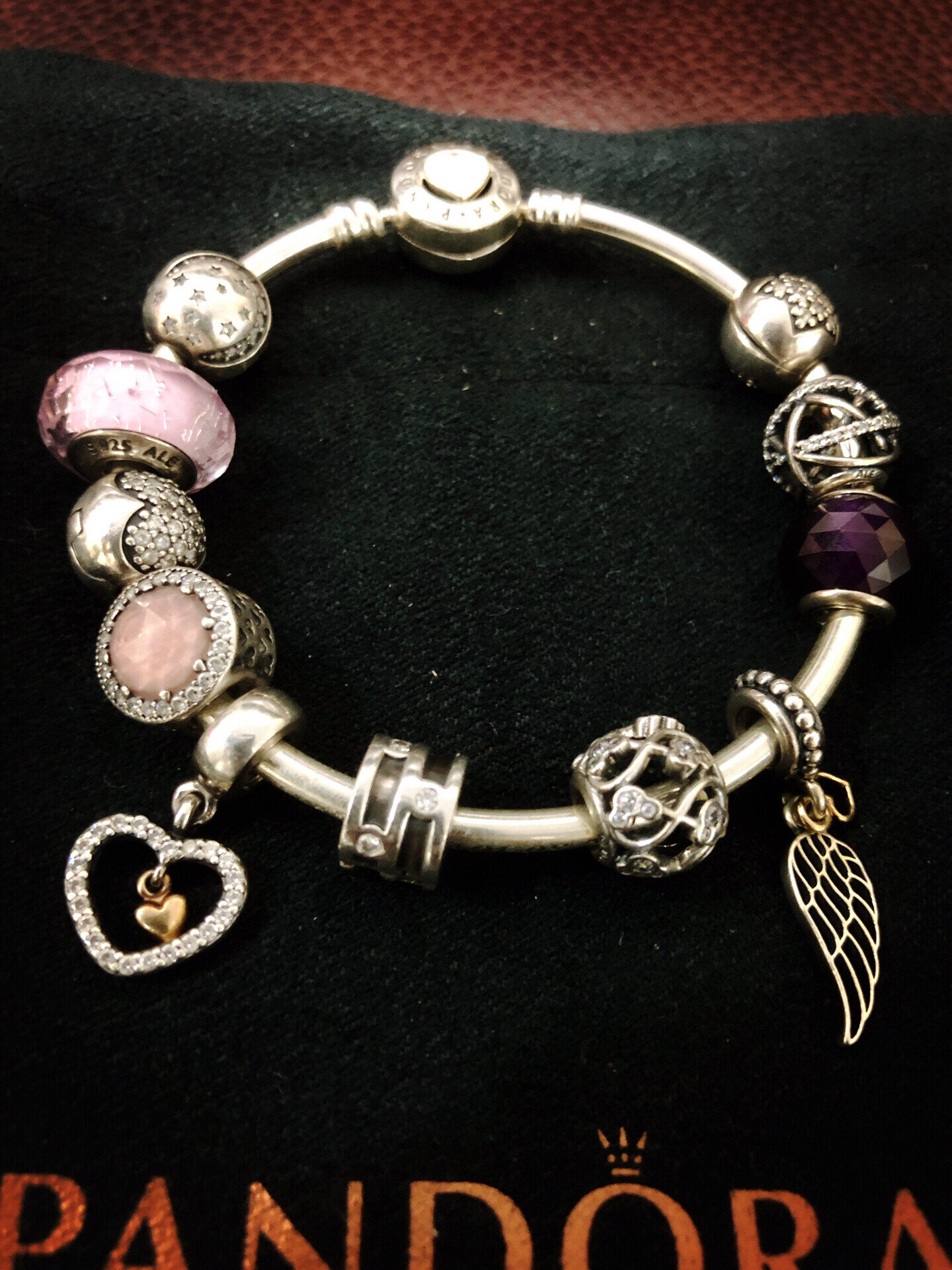 Pandora Silver Charm Bracelet — back