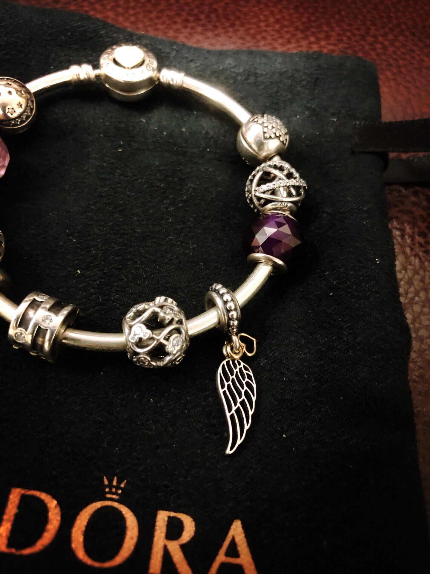 Pandora Silver Charm Bracelet — detail