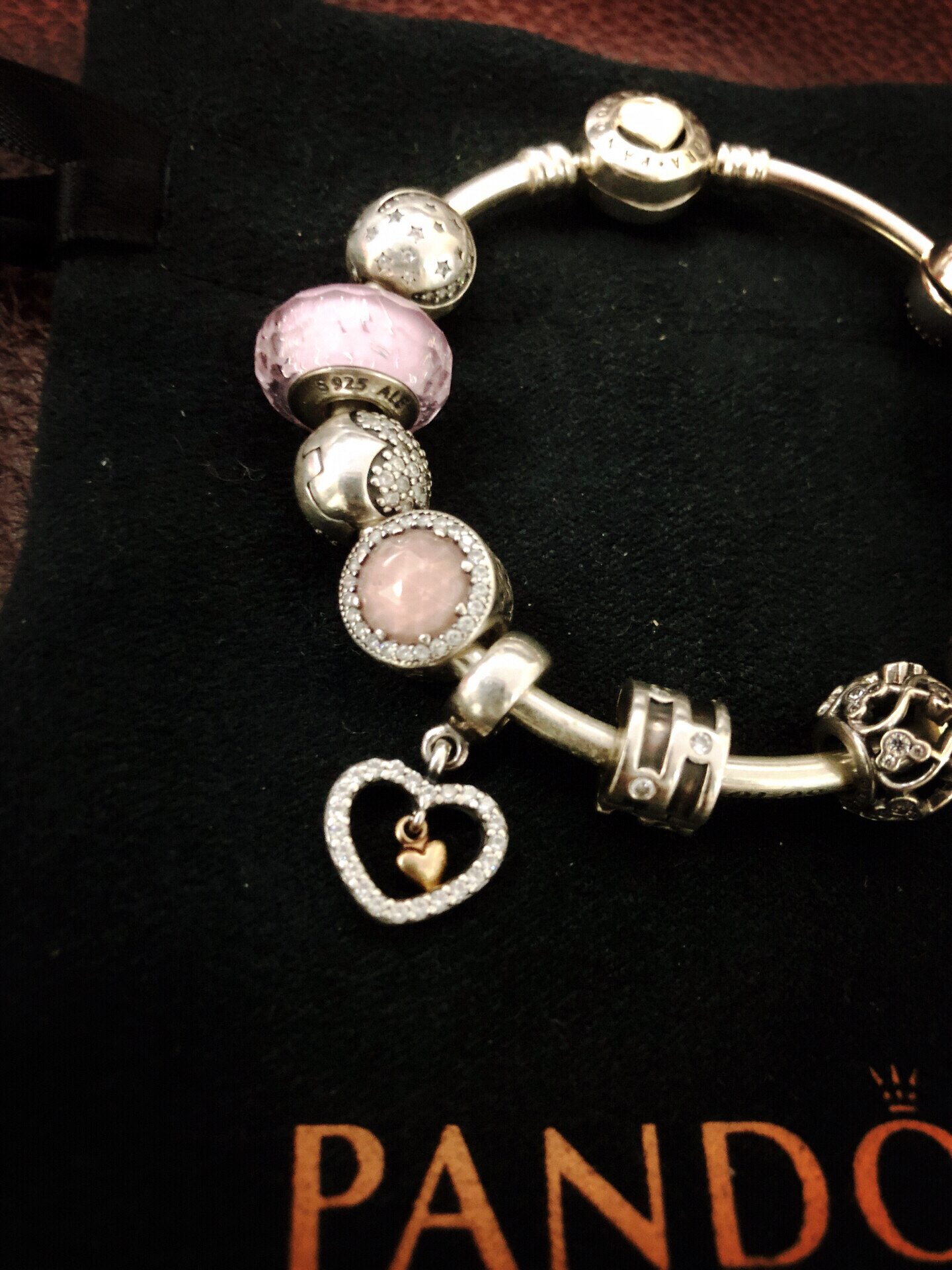 Pandora Silver Charm Bracelet — front