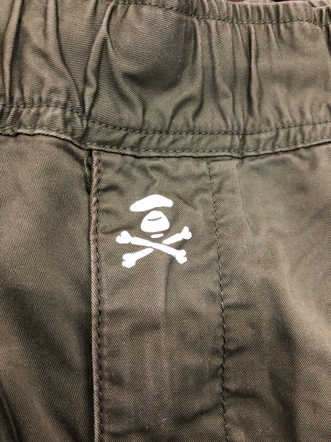 Aape Men’s Olive Green Cargo Shorts — label