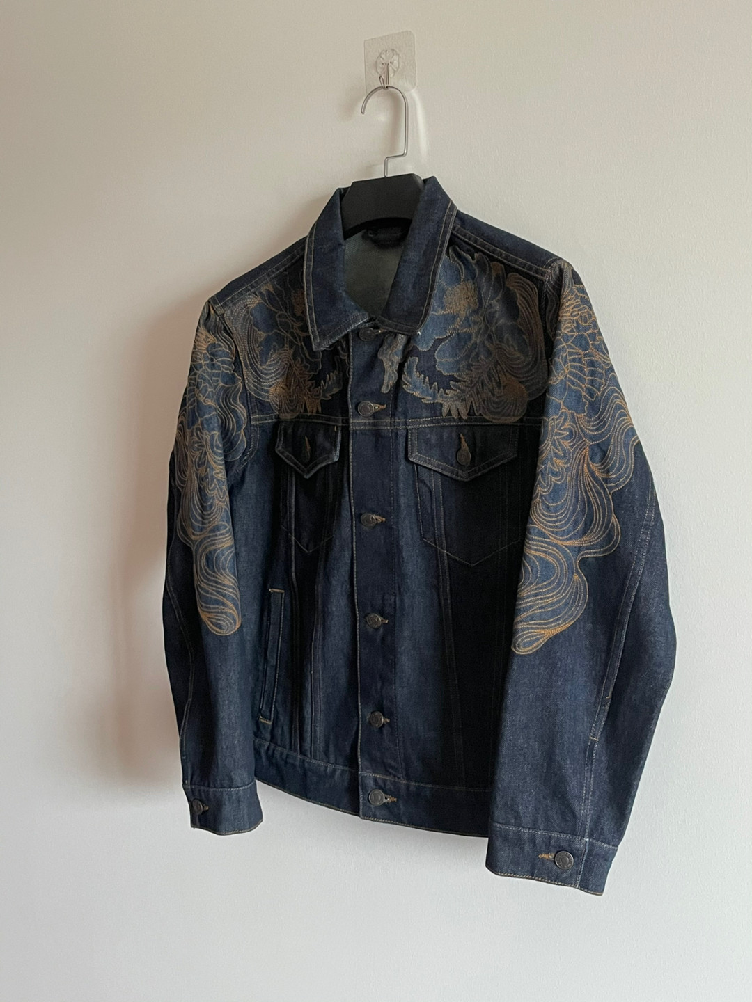 Dries Van Noten SS18 Floral Embroidered Denim Jacket — detail